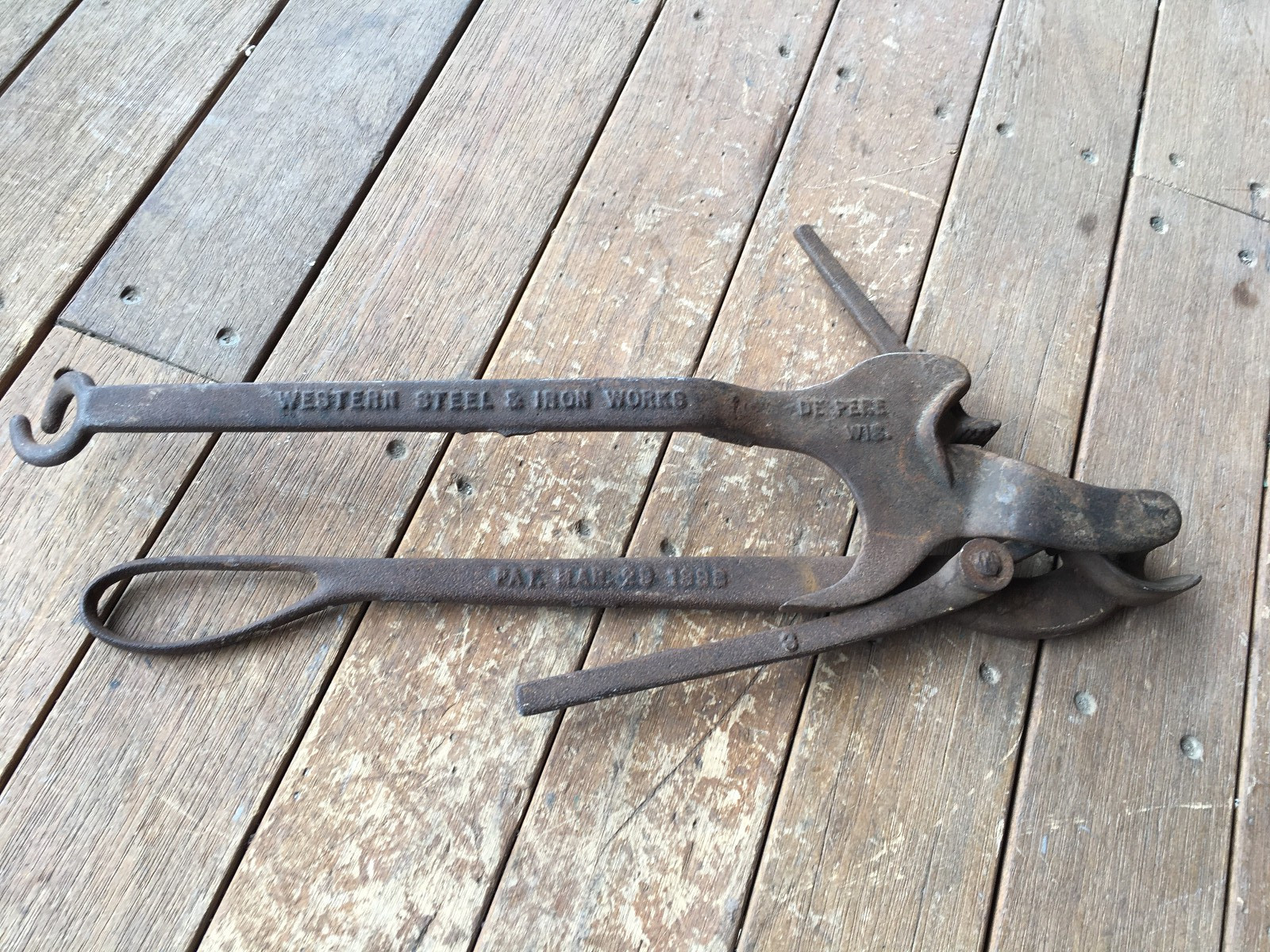 ANTIQUE WESTERN STEEL AND IRON WORKS FENCE WIRE PULLER TIGHTENER ANTIQUE WESTERN STEEL AND IRON WORKS FENCE WIRE PULLER TIGHTENER