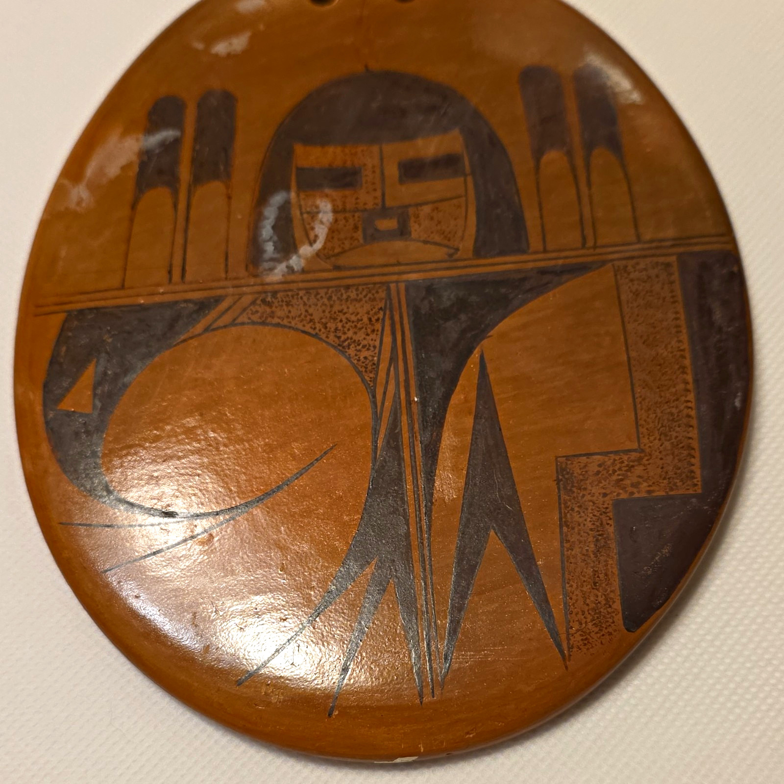 L. Namingha Hopi-Tewa Native American Signed Handmade Pottery Plate 6\