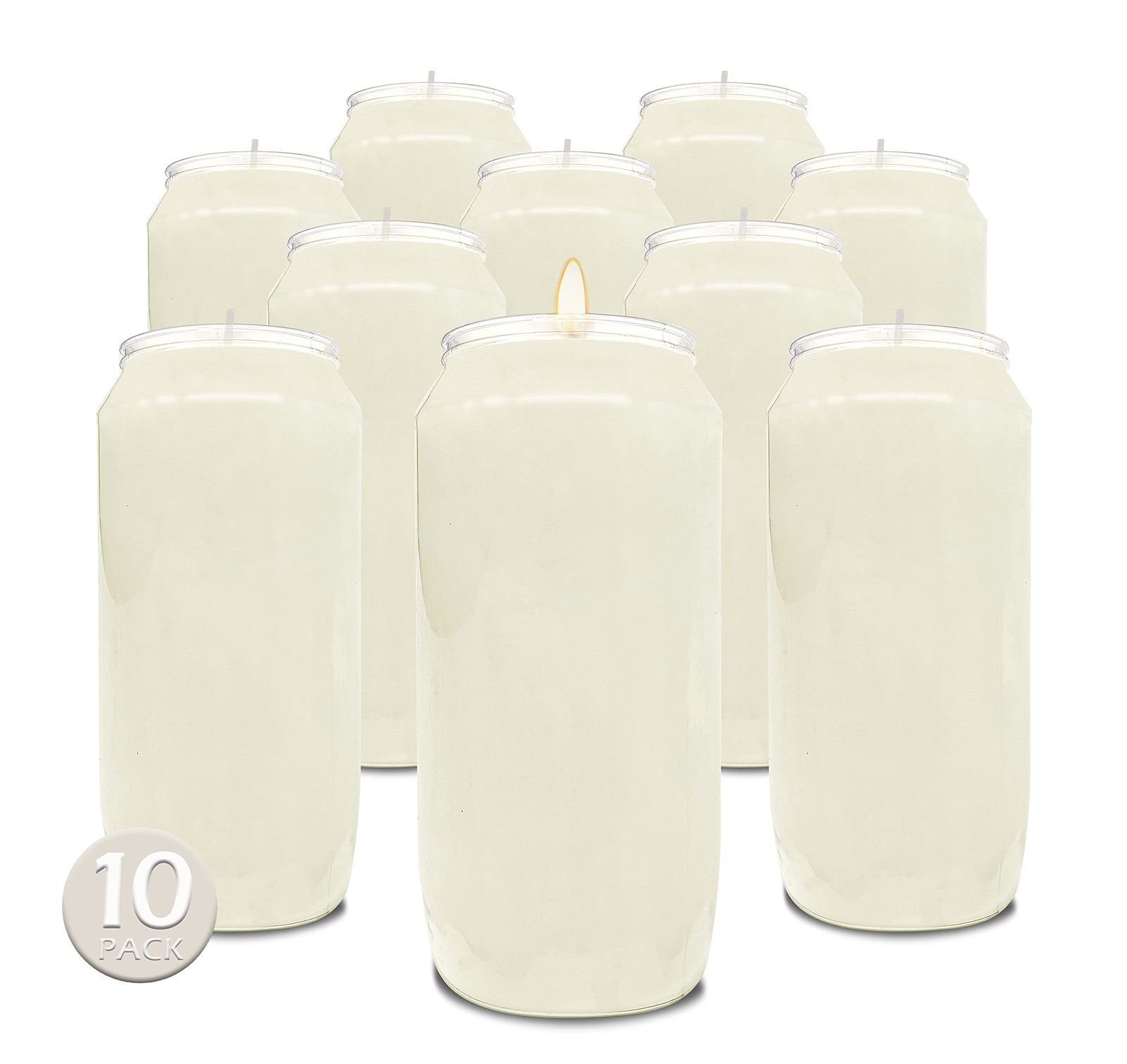 Hyoola 7 Day White Prayer Candles, 10 Pack - 6