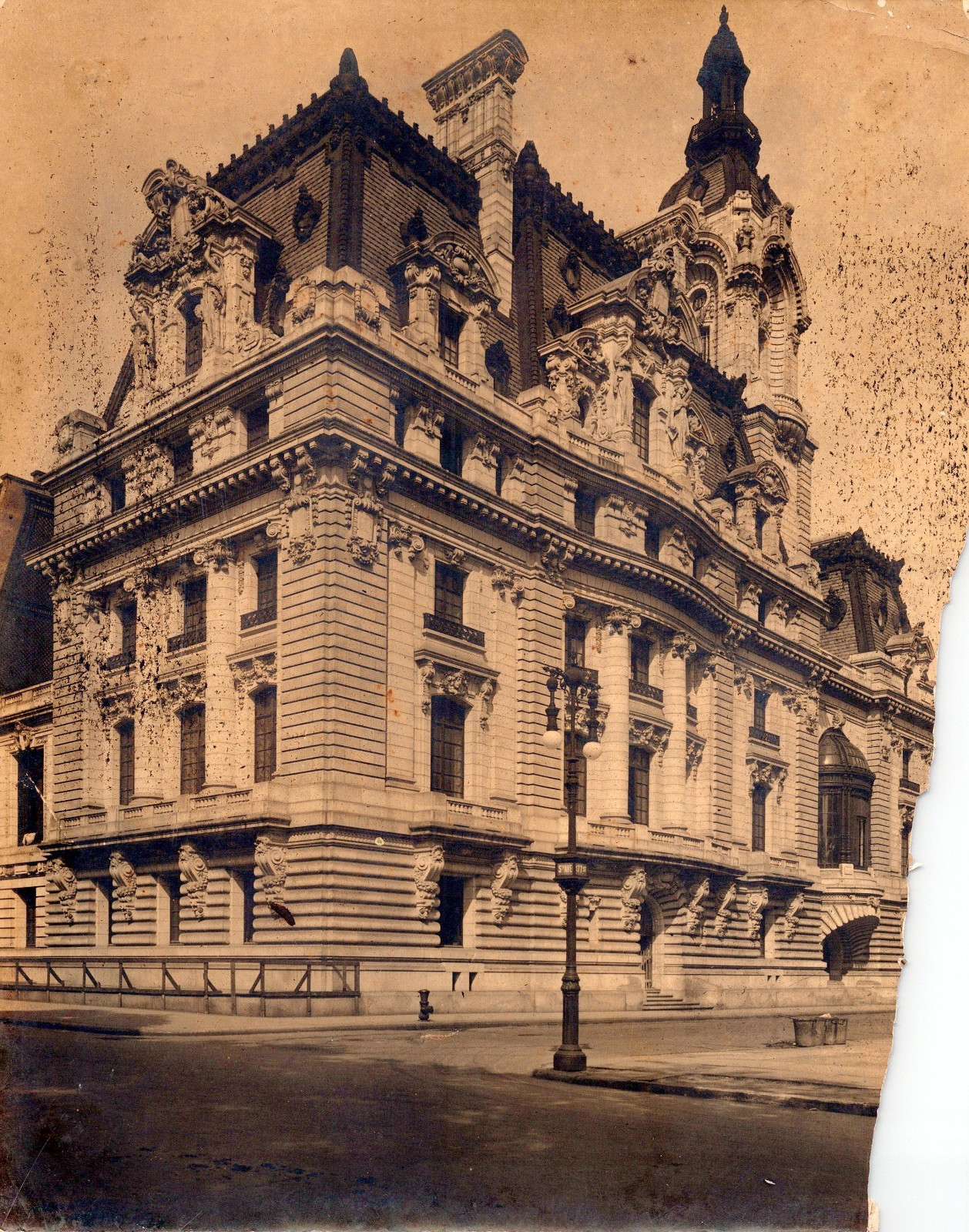 RARE 1900s NYC SENATOR CLARKS RESIDENCE BUILDING AERIAL VIEW ORIGINAL Photo 375