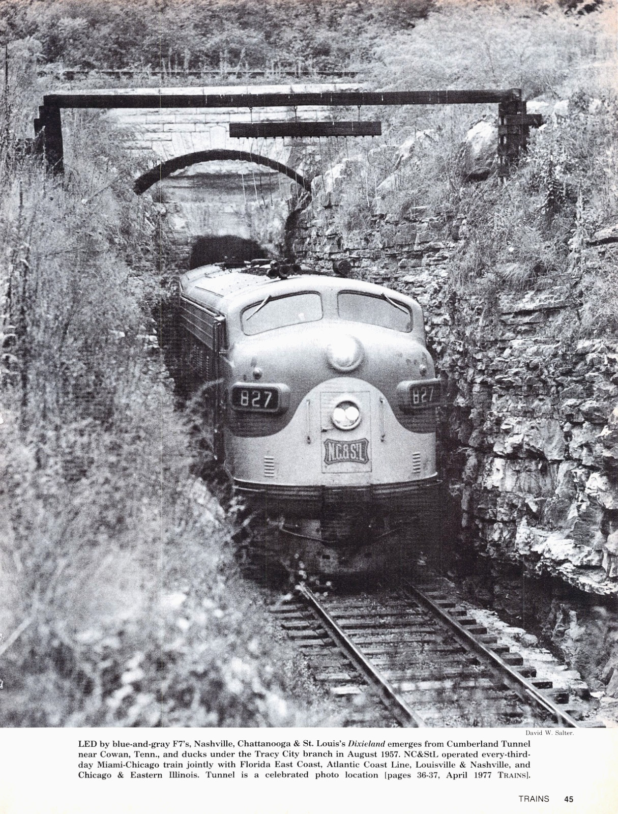 Nashville Chattanooga & St Louis Dixie Land F7 Train Cumberland Tunnel Mag Image