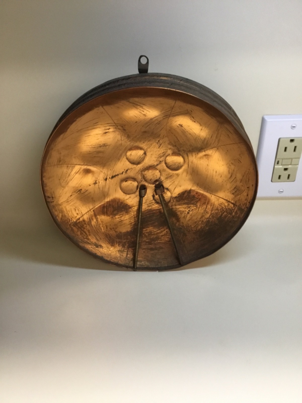 Vtg CopperHandmadeTrinadad steel Drum replica wall hanging 9.5\ Vtg CopperHandmadeTrinadad steel Drum replica wall hanging 9.5\