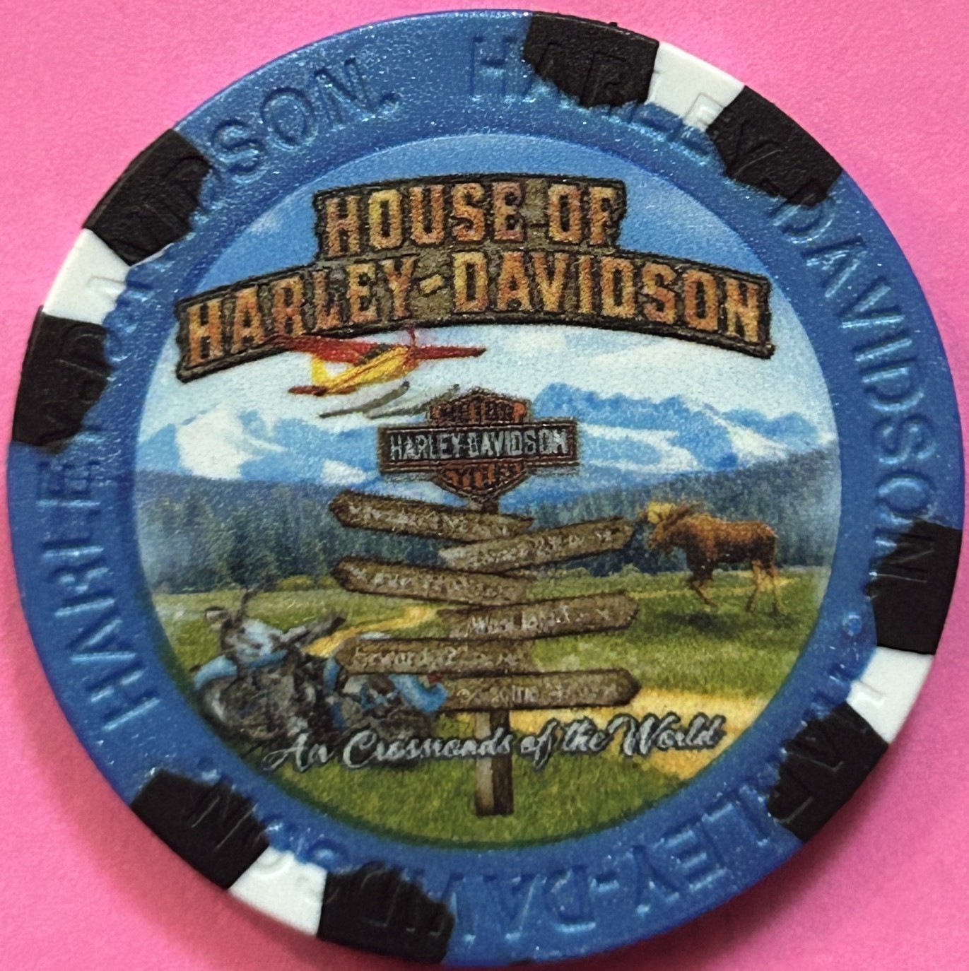 Harley Davidson Wide Print Poker Chip from House of Harley in Anchorage, Alaska Harley Davidson Wide Print Poker Chip from House of Harley in Anchorage, Alaska