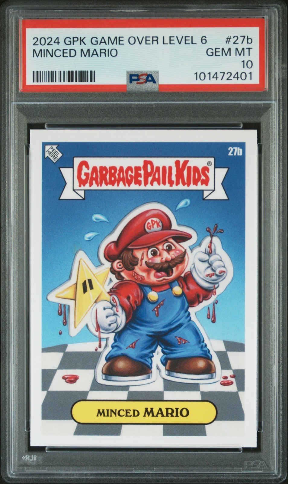 2024 Garbage Pail Kids Game Over Level 6 Paper MINCED MARIO Bros 27b PSA 10 GEM