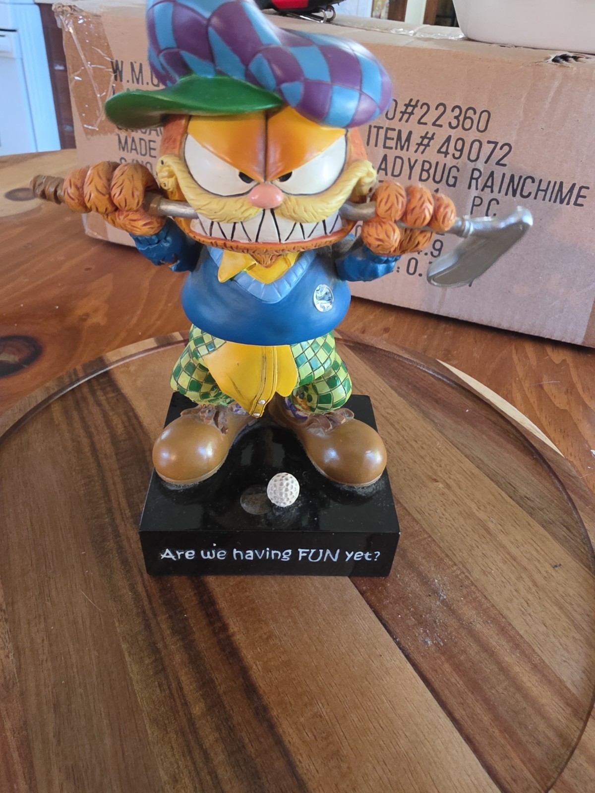 Vintage Garfield Golf Bobblehead Westland Giftware 2390 Are We Having Fun Yet