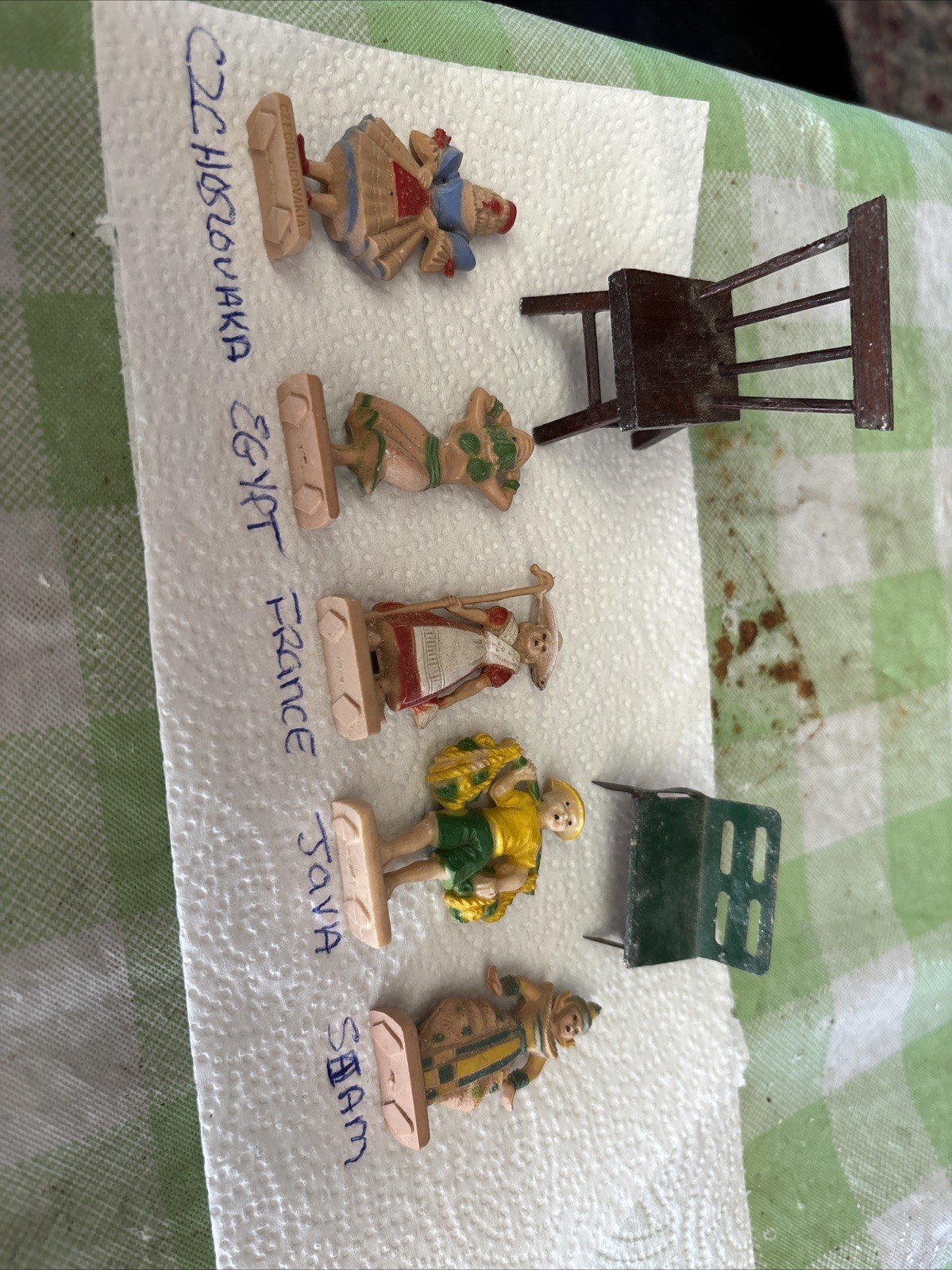 Vintage Plastic World Miniature Figurines Lot of 5