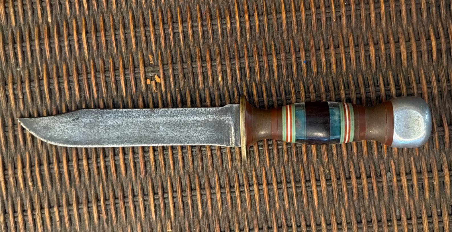 10.5 Inch Vintage WW2 Theatre Knife Plexiglass Handle Custom Made RARE OLD LQQK