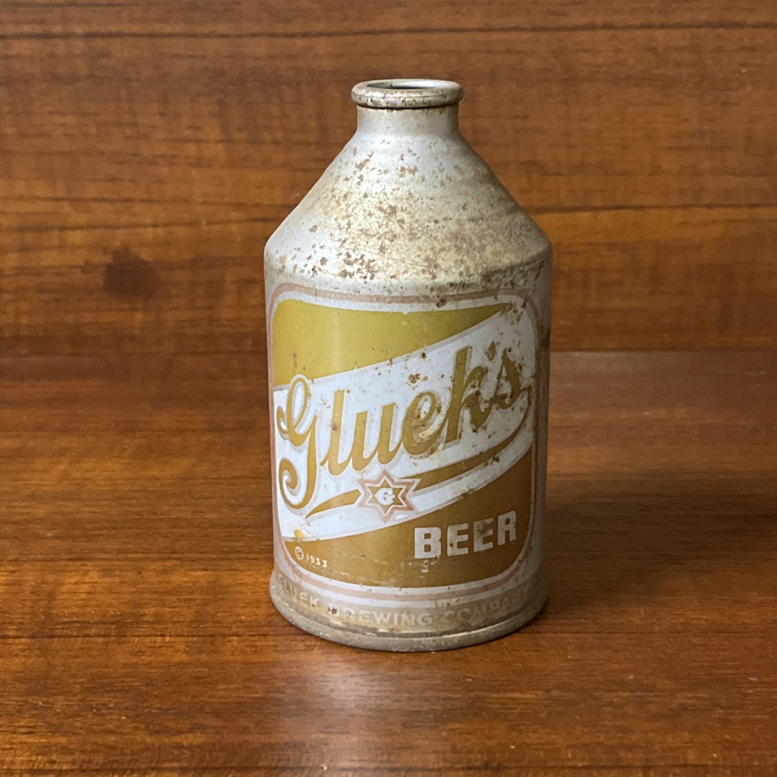 Glueks Crowntainer Beer Can Cone Top Can Gluek Brewing Co Minneapolis Mn 4 %