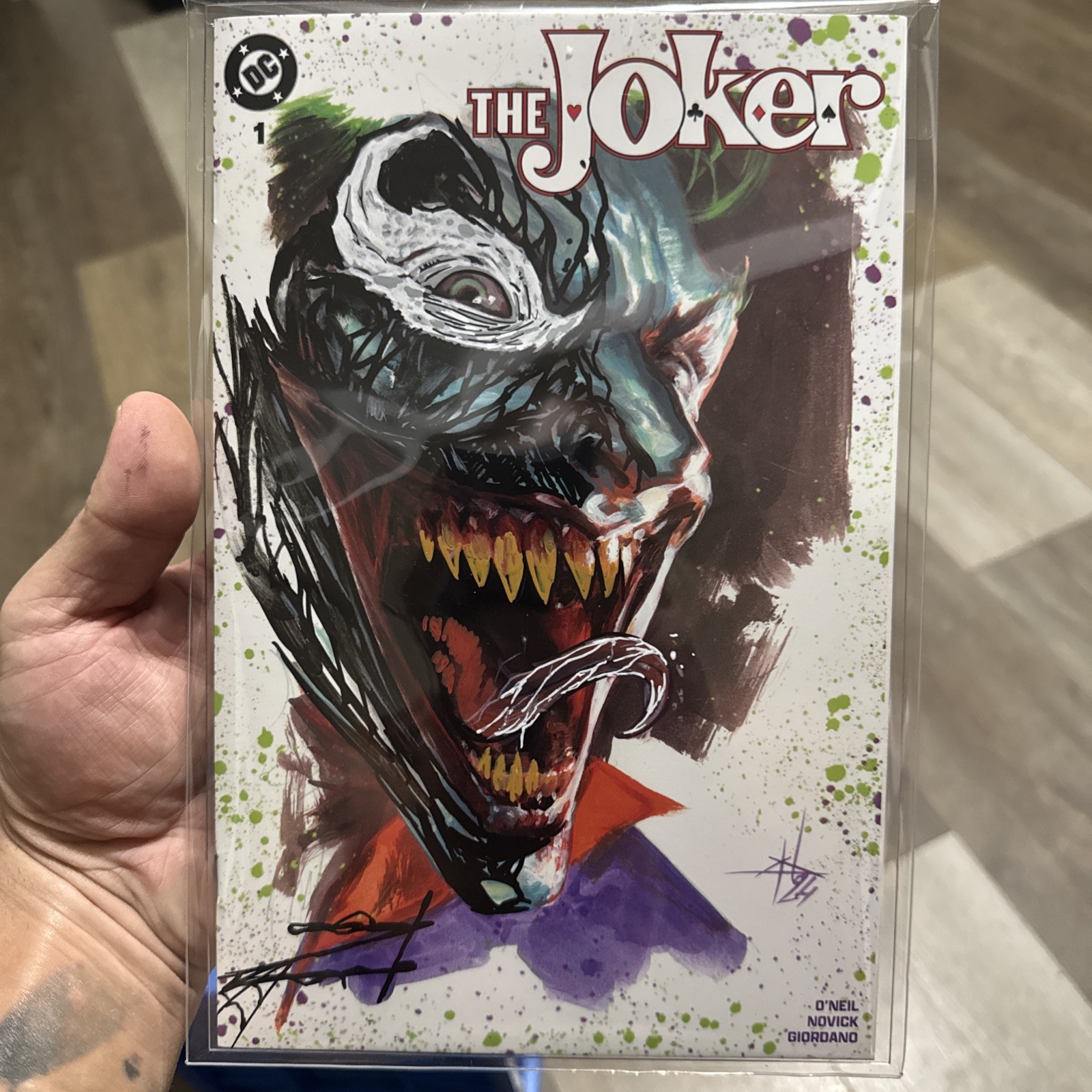 THE JOKER #1 MEGACON Orlando DELLOTTO VIRGIN VARIANT LTD 1000 In Hand Sig w/ rem