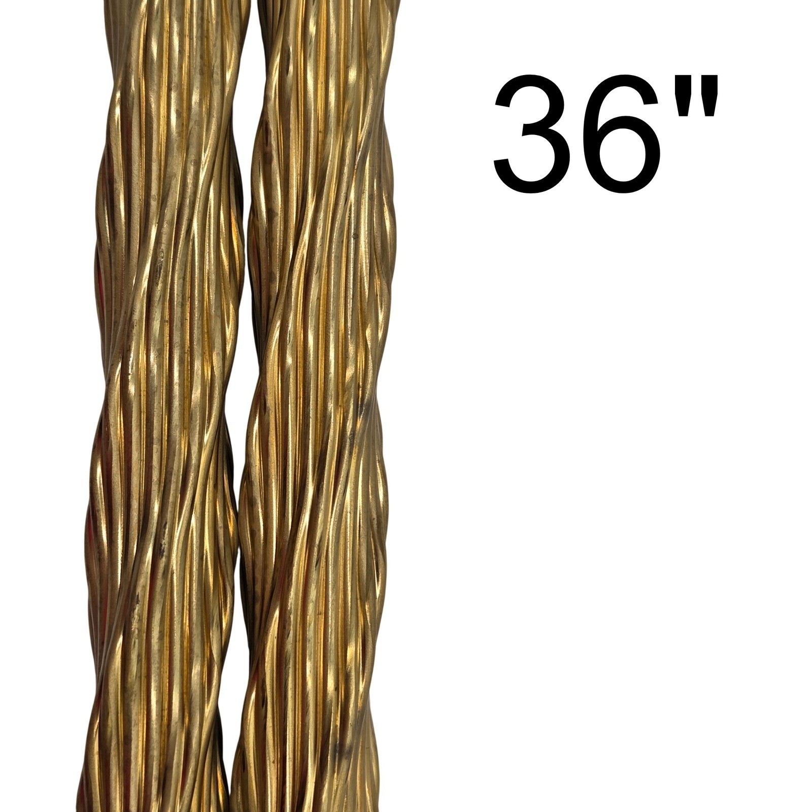 Reeded Twisted Square Brass Tubing Pipe Pole Sleeve 36