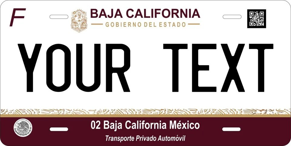 Baja California 2020 Custom State License Plate Personalized 12\