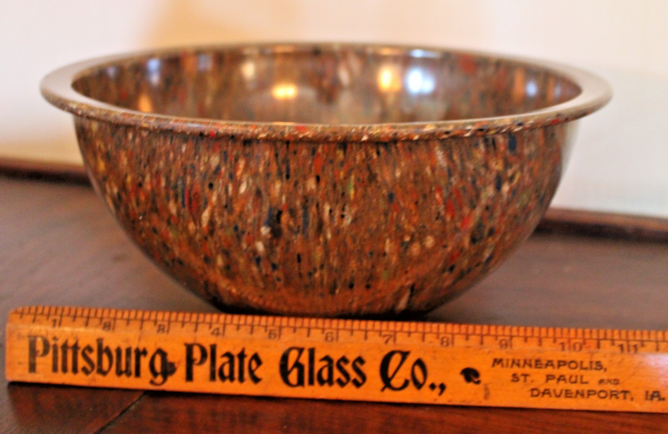 VINTAGE 11.5 INCH TEXAS WARE CONFETTI SPLATTER  MIXING BOWL #125 MELAMINE MELMAC