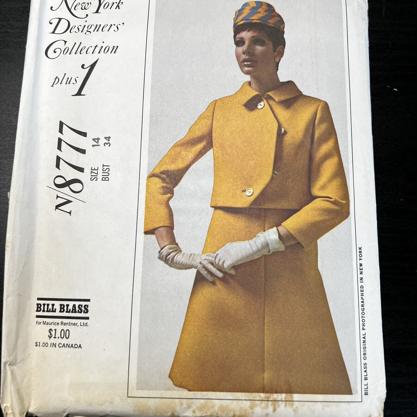 Vintage 1960s McCalls 8777 Bill Blass Mod Dress + Jacket Sewing Pattern 14 CUT