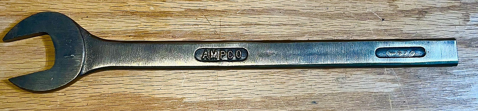 Vintage AMPCO BRONZE Wrench W-674 Open End 1-1/4” FF Al BRZ7/   15-1/4” OAL