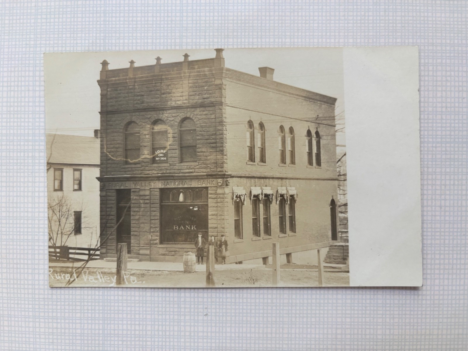 Rural Valley PA RPPC Rural Valley National Bank IOOF Lodge Vintage Postcard