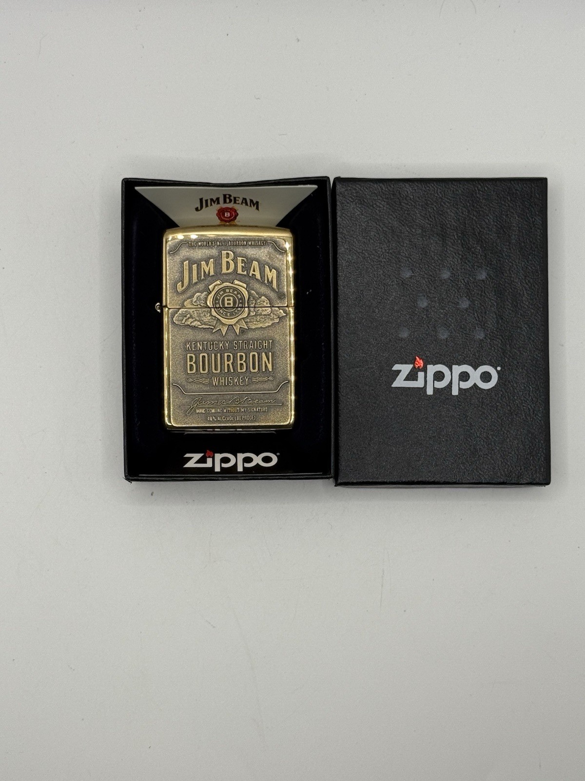 Zippo 254BJB-929, Jim Beam Kentucky Bourbon Emblem Brass Lighter