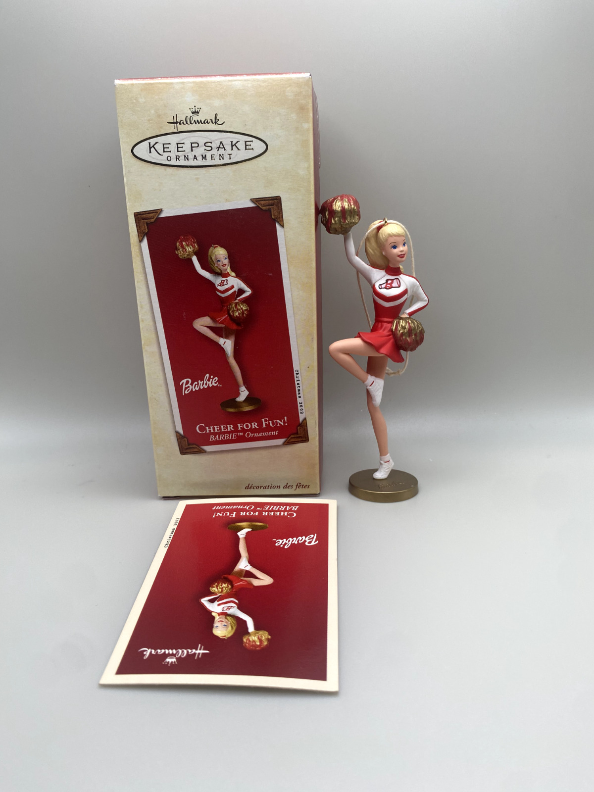 2002 Hallmark Keepsake Ornament Cheer For Fun Barbie Cheerleader Christmas