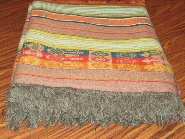 Peruvian Aguayo Woven Andean Blanket Tablecloth Bright Multicolor est. 95 x 60 Peruvian Aguayo Woven Andean Blanket Tablecloth Bright Multicolor est. 95 x 60