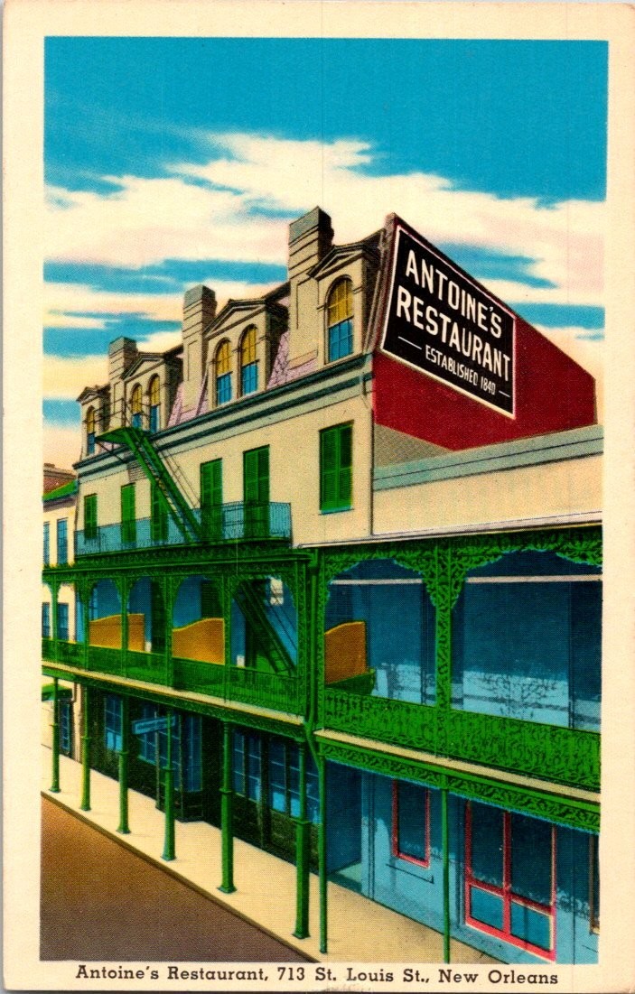 Antoine\'s Restaurant New Orleans French Quarter Vintage Postcard