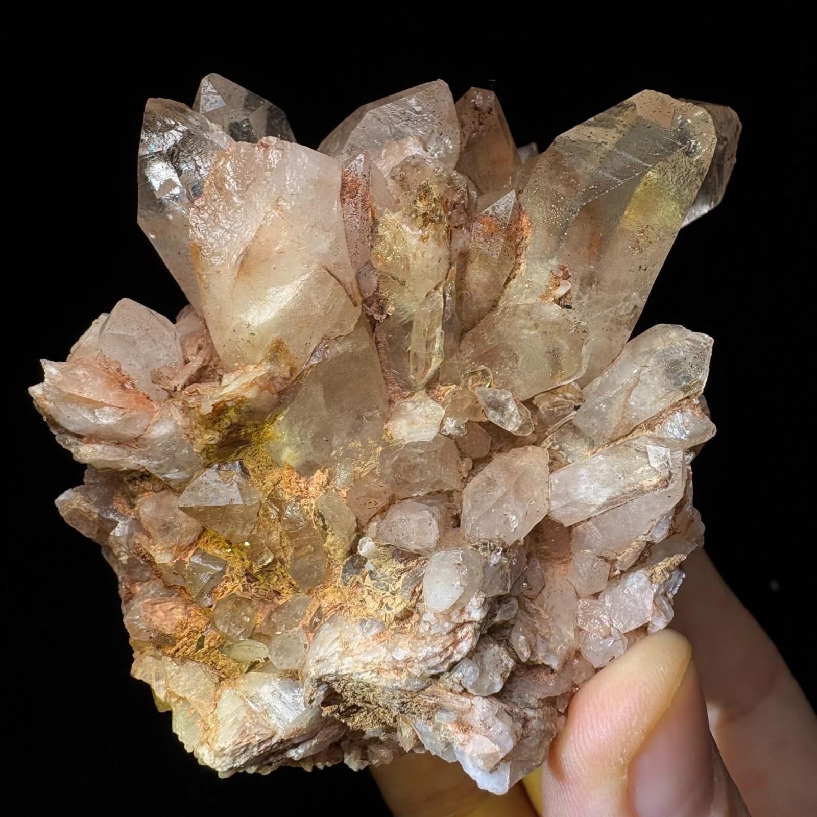 Natural Himalayan Pink Quartz Cluster Specimen Raw Mineral Heal Samadhi Crystal