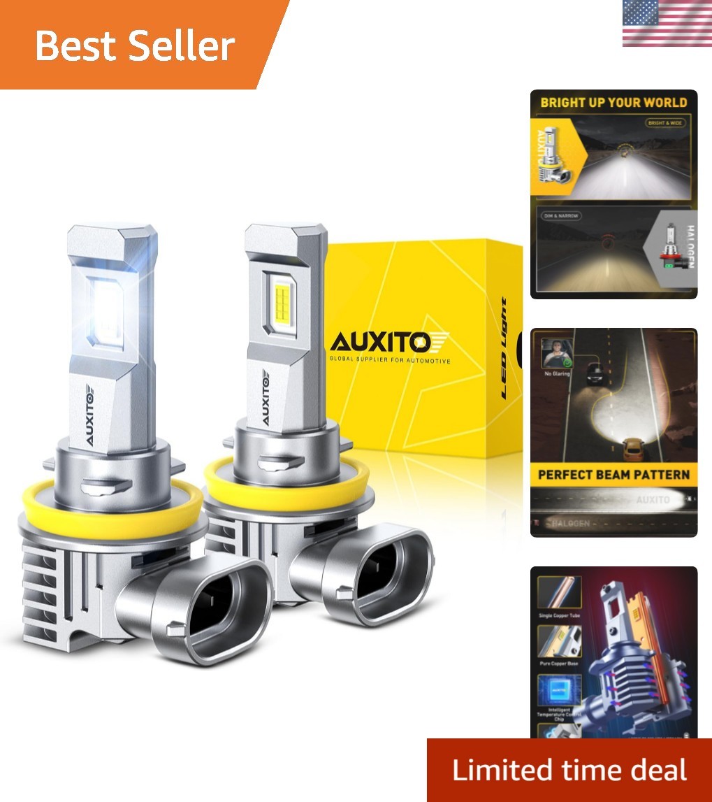 H11 Light Bulb, 900% Brightness 6500K H8 H9 Bulbs 1:1 Mini Size, Plug-N-Play,...