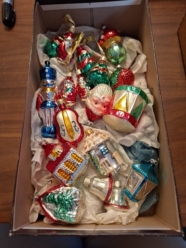 Vintage set of 18 glass ornaments Greece, Germany, Ect. Vintage set of 18 glass ornaments Greece, Germany, Ect.