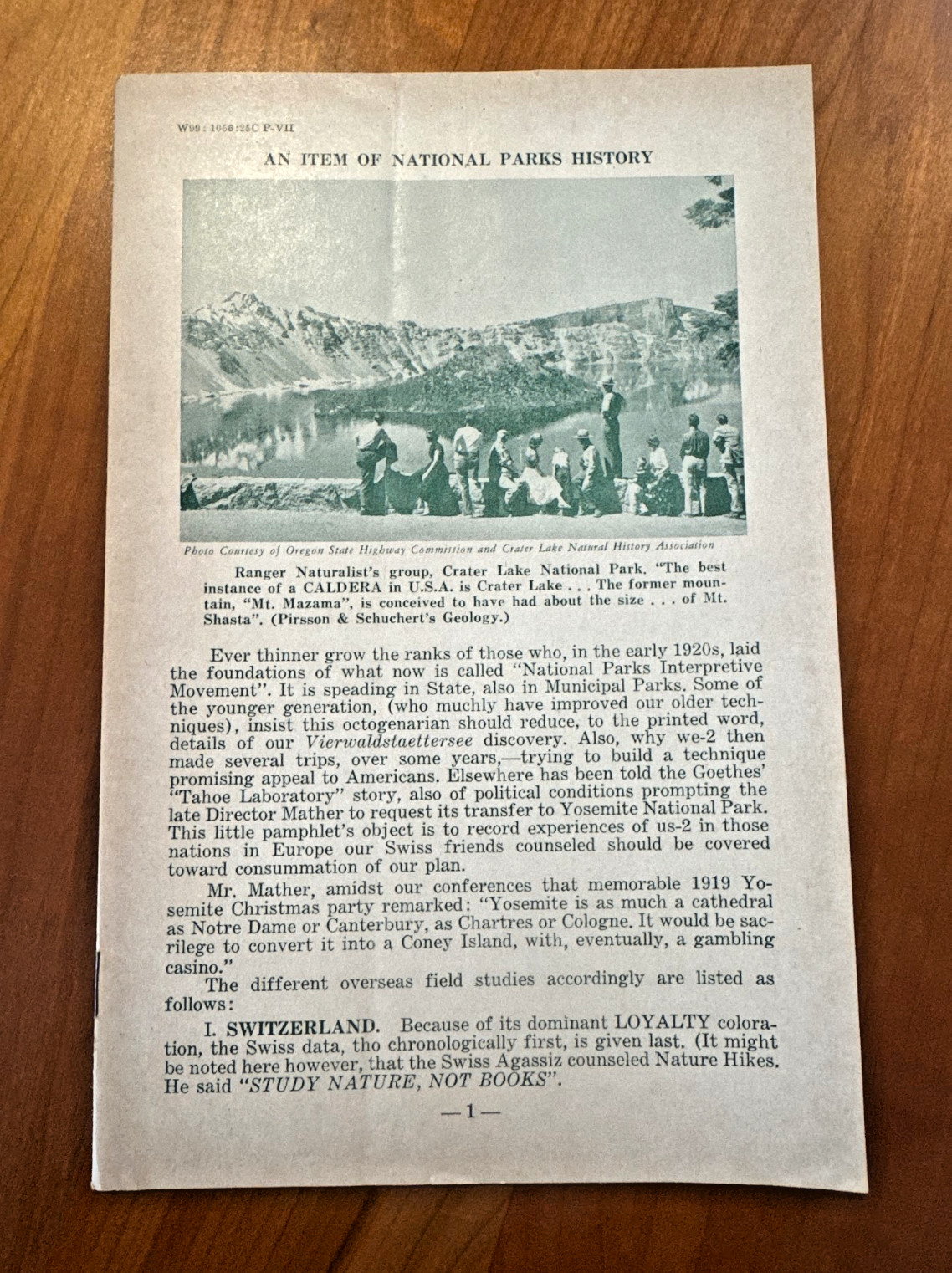 FREE SHIP Early 1900s An Item of National Parks History C.M. Goethe