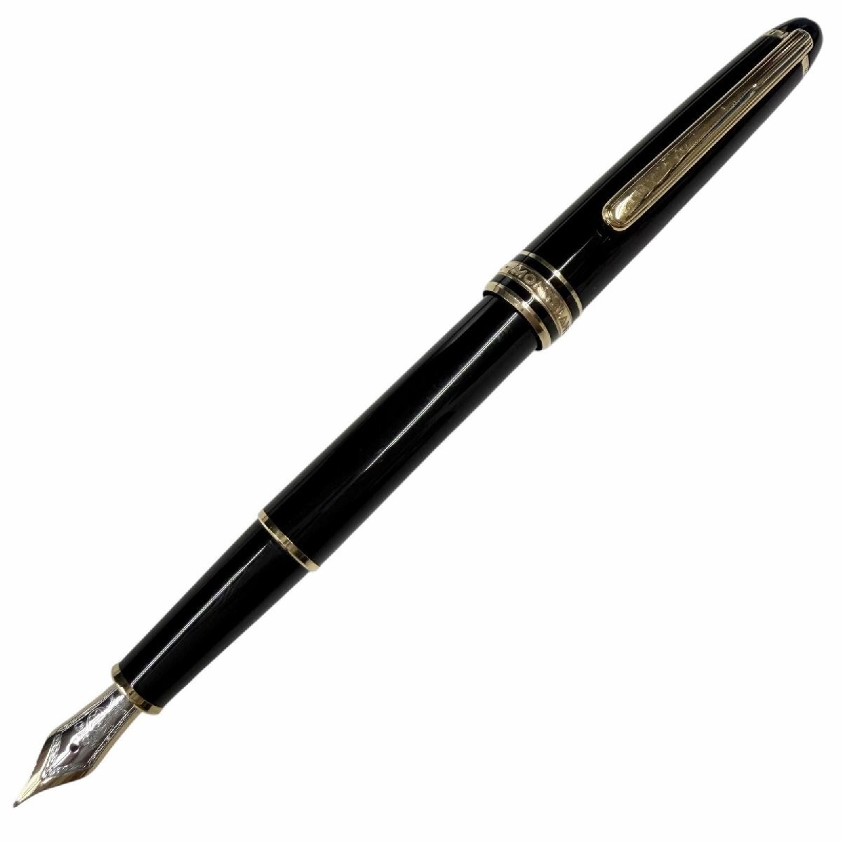 Good MONTBLANC Meisterstuck Classic 14K F Nib Black Gold Fountain Pen