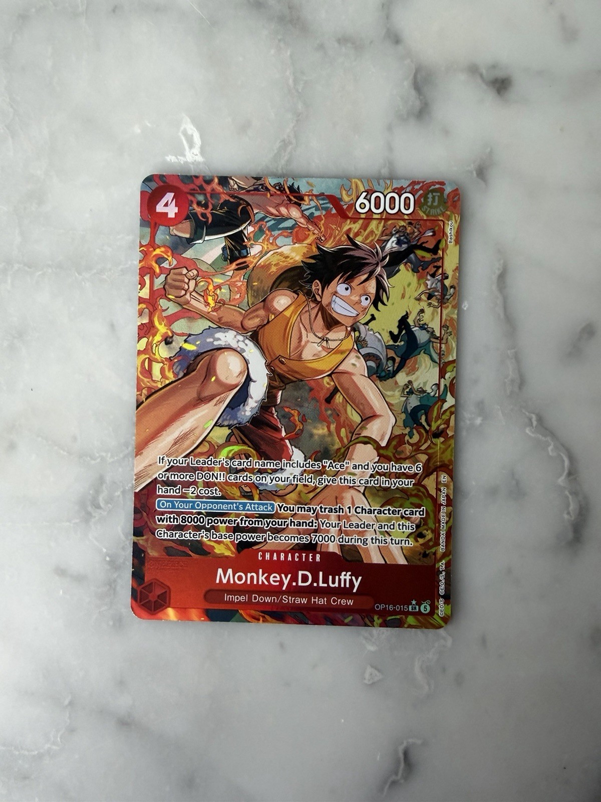 Bandai One Piece Card Game Monkey.D.Luffy OP16-015 Super Rare ALT ART Foil