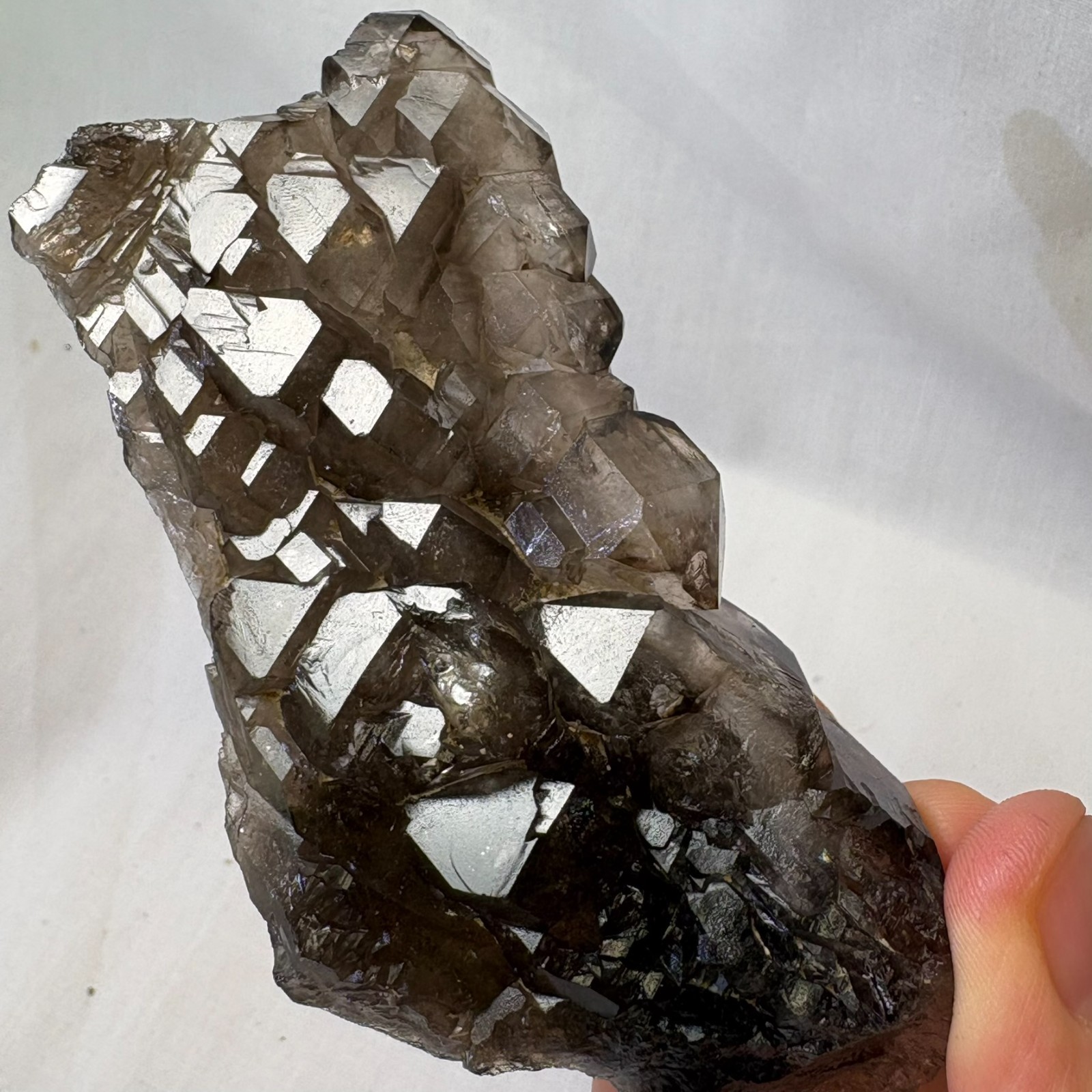 Natural Elestial Smoky Quartz Crystal Raw Mineral Specimen Protection Reiki Heal