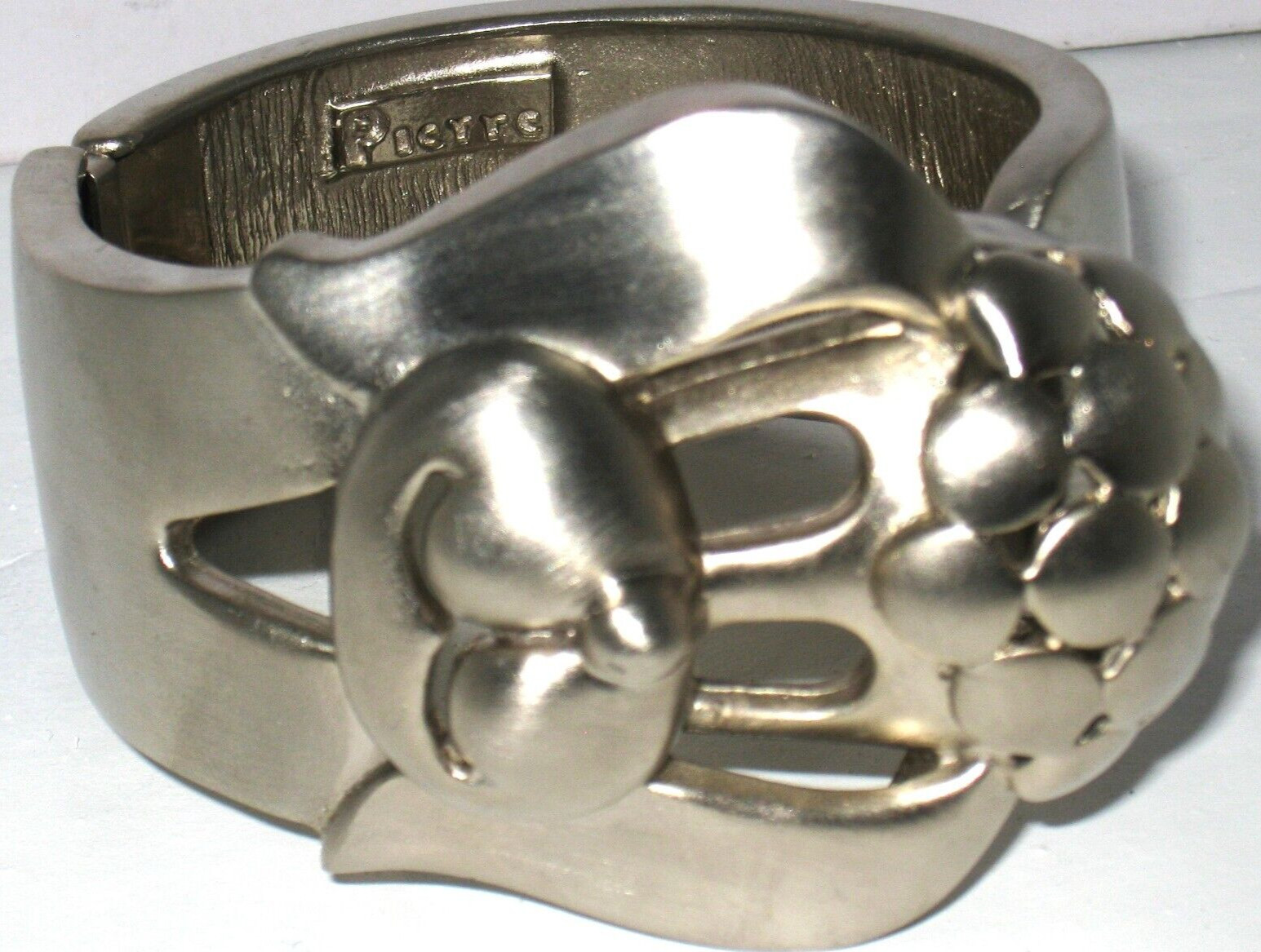 Vintage Designer Pierre Cardin Signature Runway Pewter Poodle Marked Very Rare