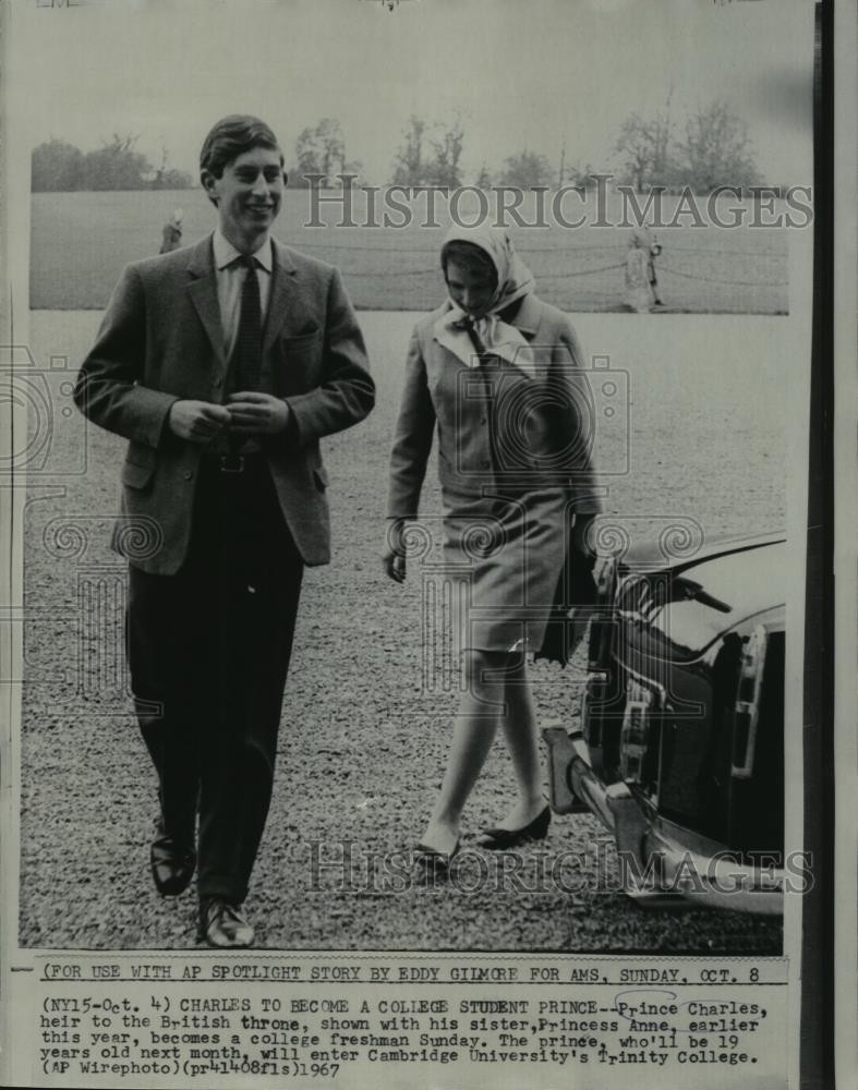 1967 Press Photo Prince Charles, heir to the British throne, and Princess Anne