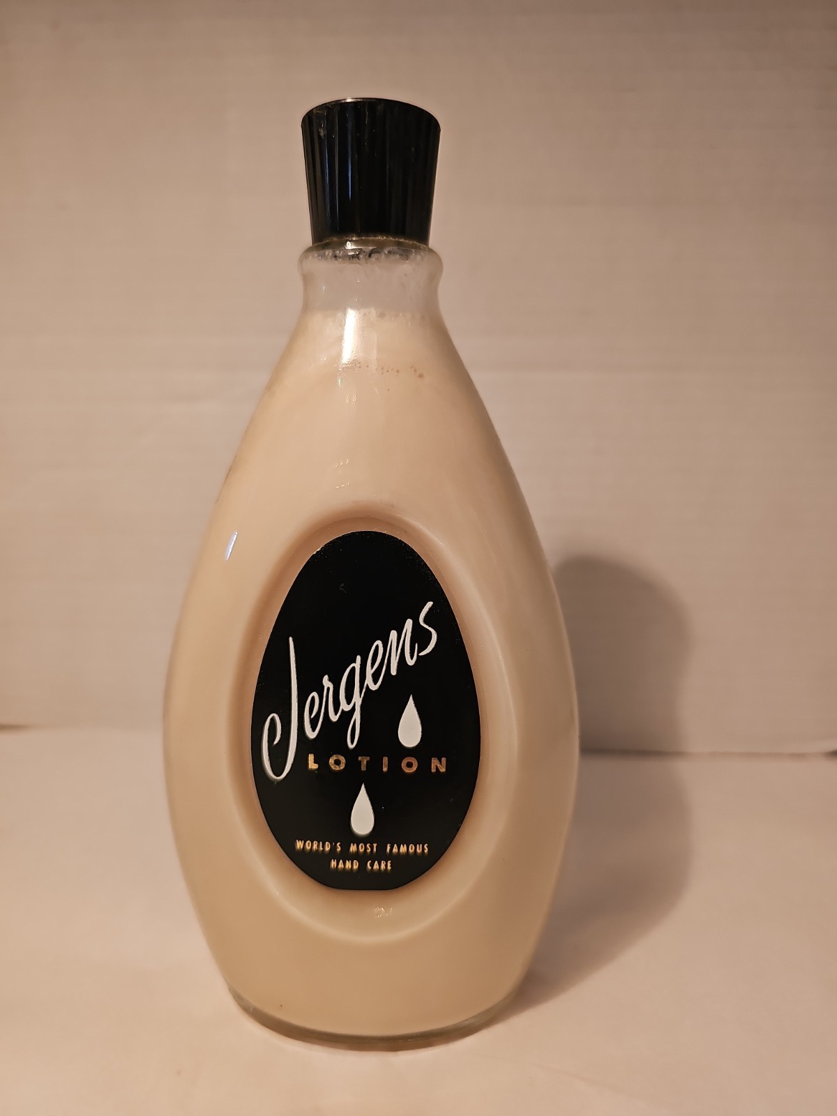 Vintage Jergens Lotion Glass Bottle 12.5 oz World\'s Most Famous Hand Care Prop