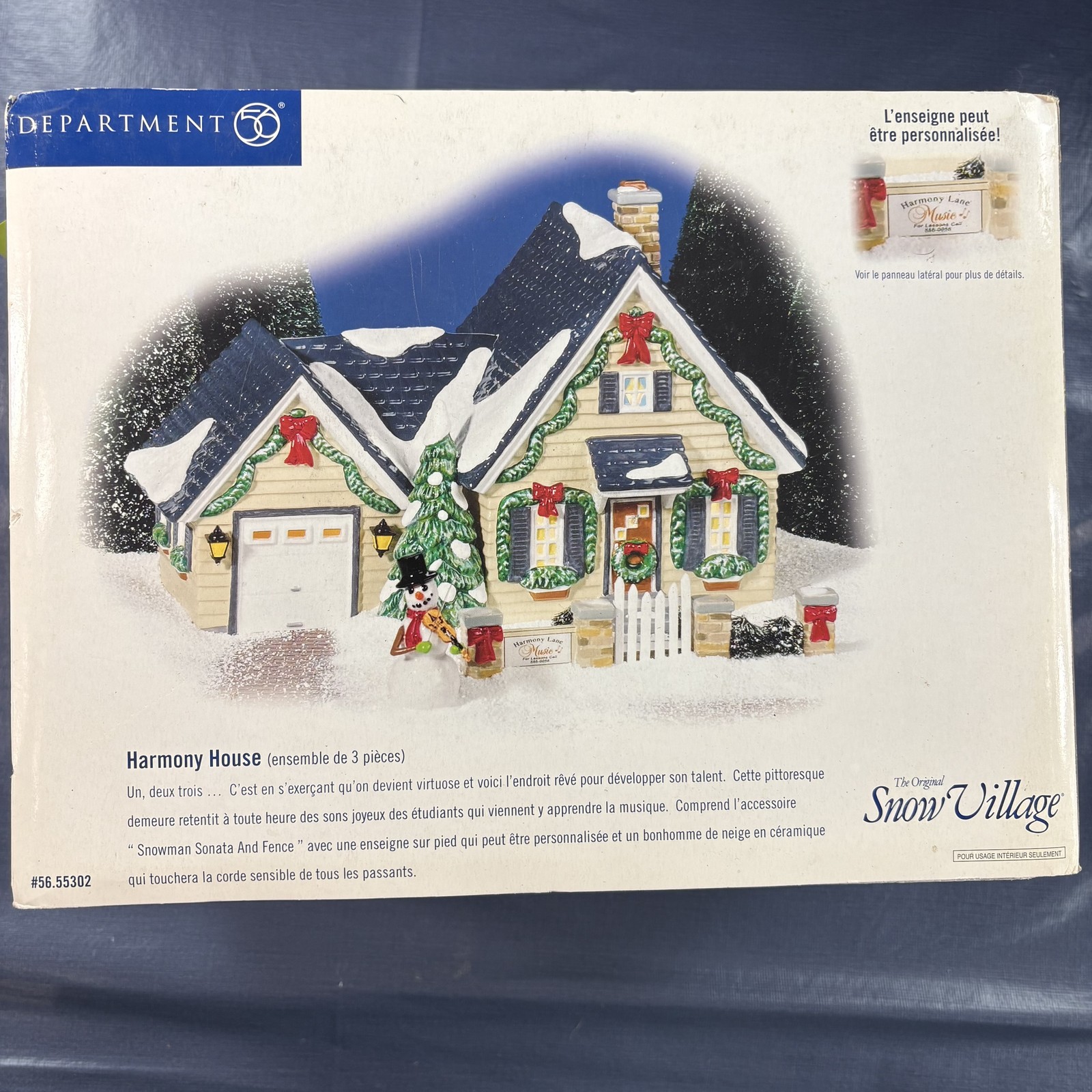 Department 56 Original Snow Village Harmony House Christmas Lighted Porcelain