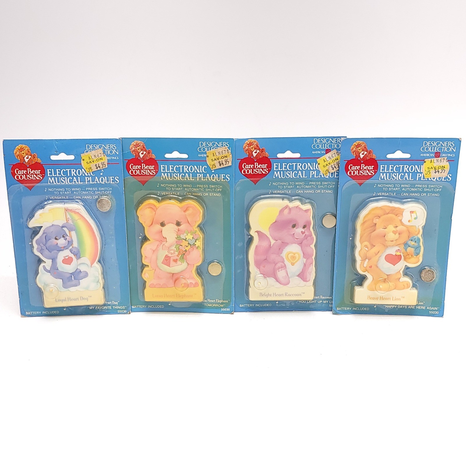 NOS Vintage 1985 Care Bear Cousins Electronic Musical Plaques Sealed Lot of 4