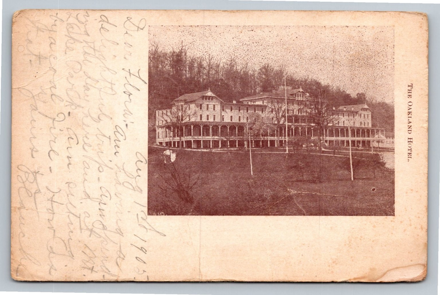 Vintage Oakland Hotel MD Postcard 1905 Real Photo RPPC Postmarked
