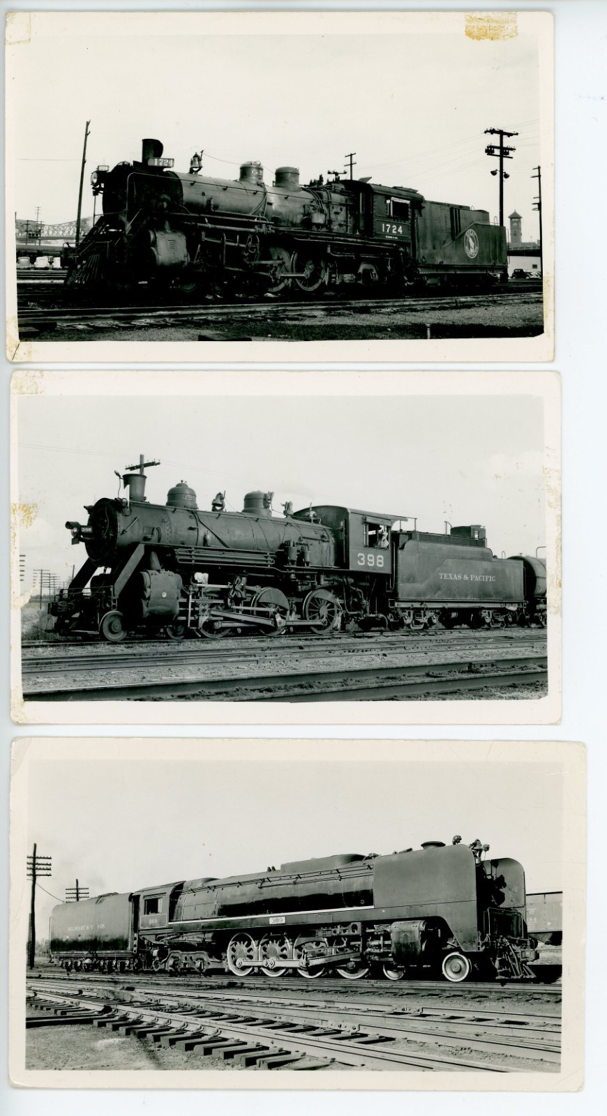 Train Engine Locomotive Railroad Photos (3) 1950s