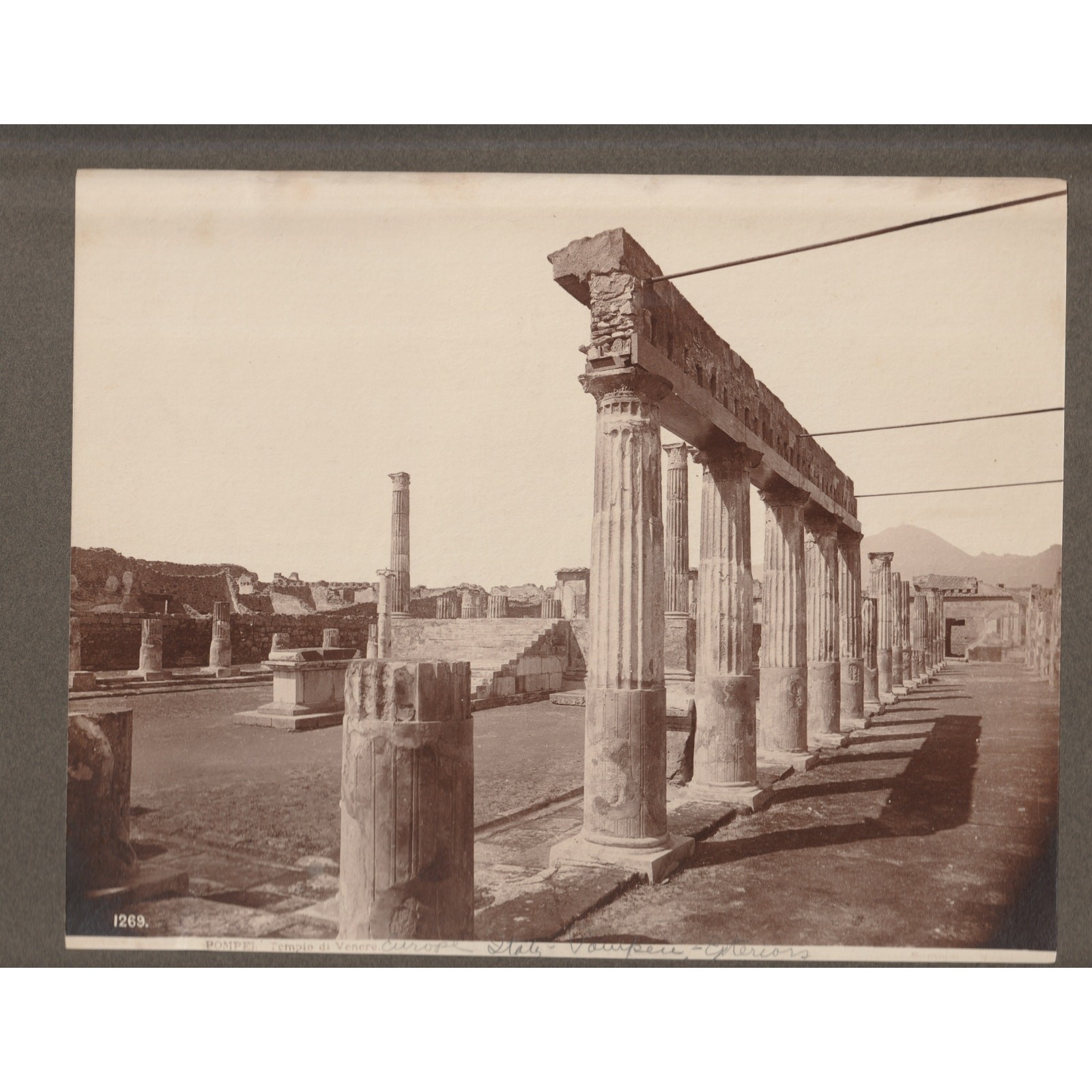 Giorgio Sommer Albumen Photograph Pompeii Temple of Venus Tempio di Venere 1880s