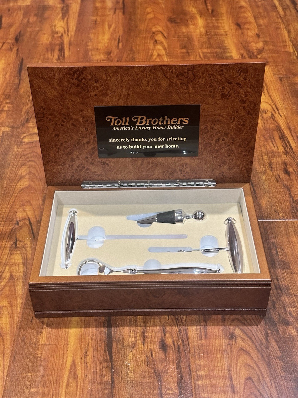 Vintage 1990’s Toll Brothers Home Builders Metal Barware Bar Tool Set - NOS