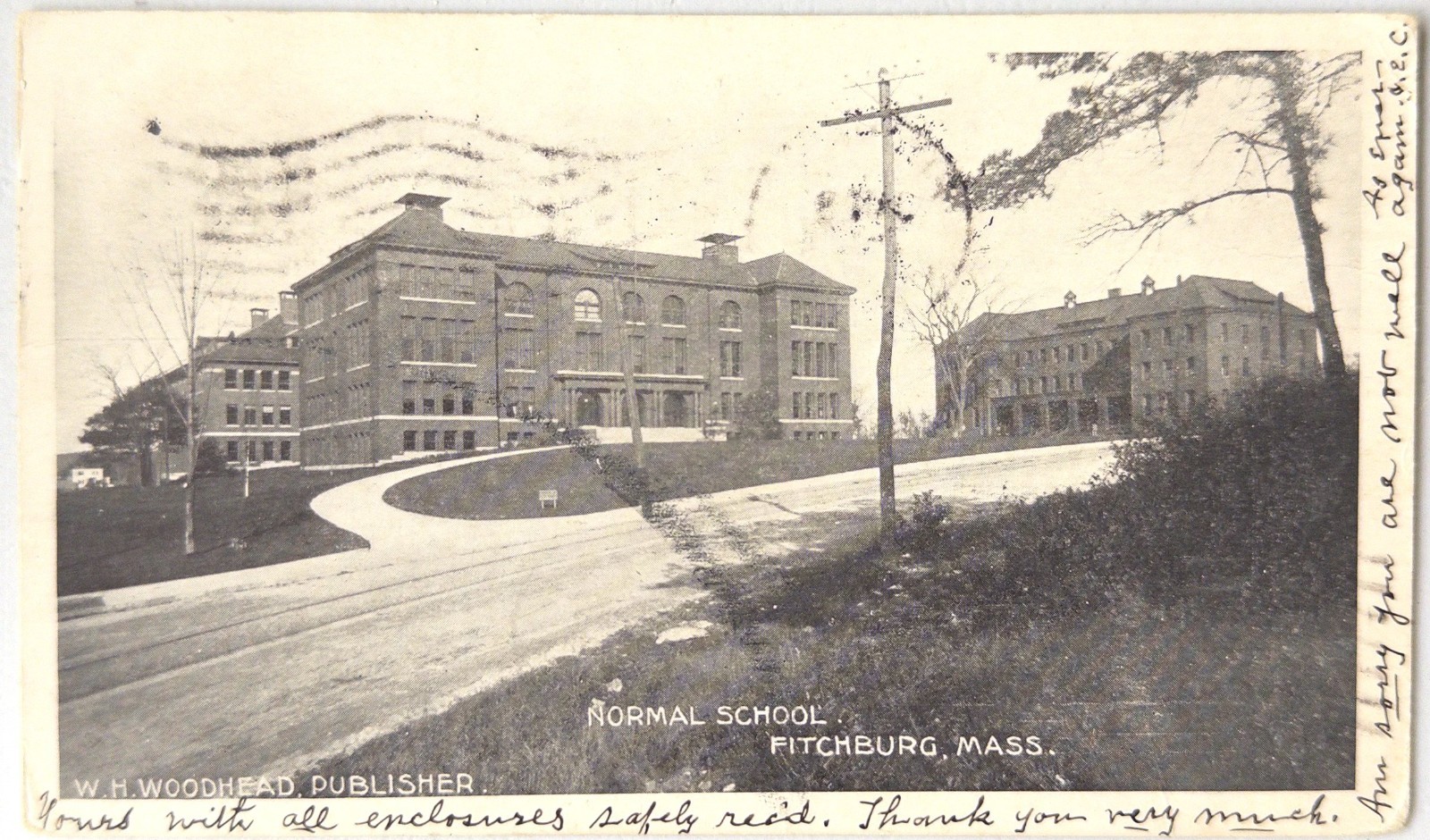 Fitchburg, MA - Massachusetts Vintage Normal School Postcard, Posted 1906