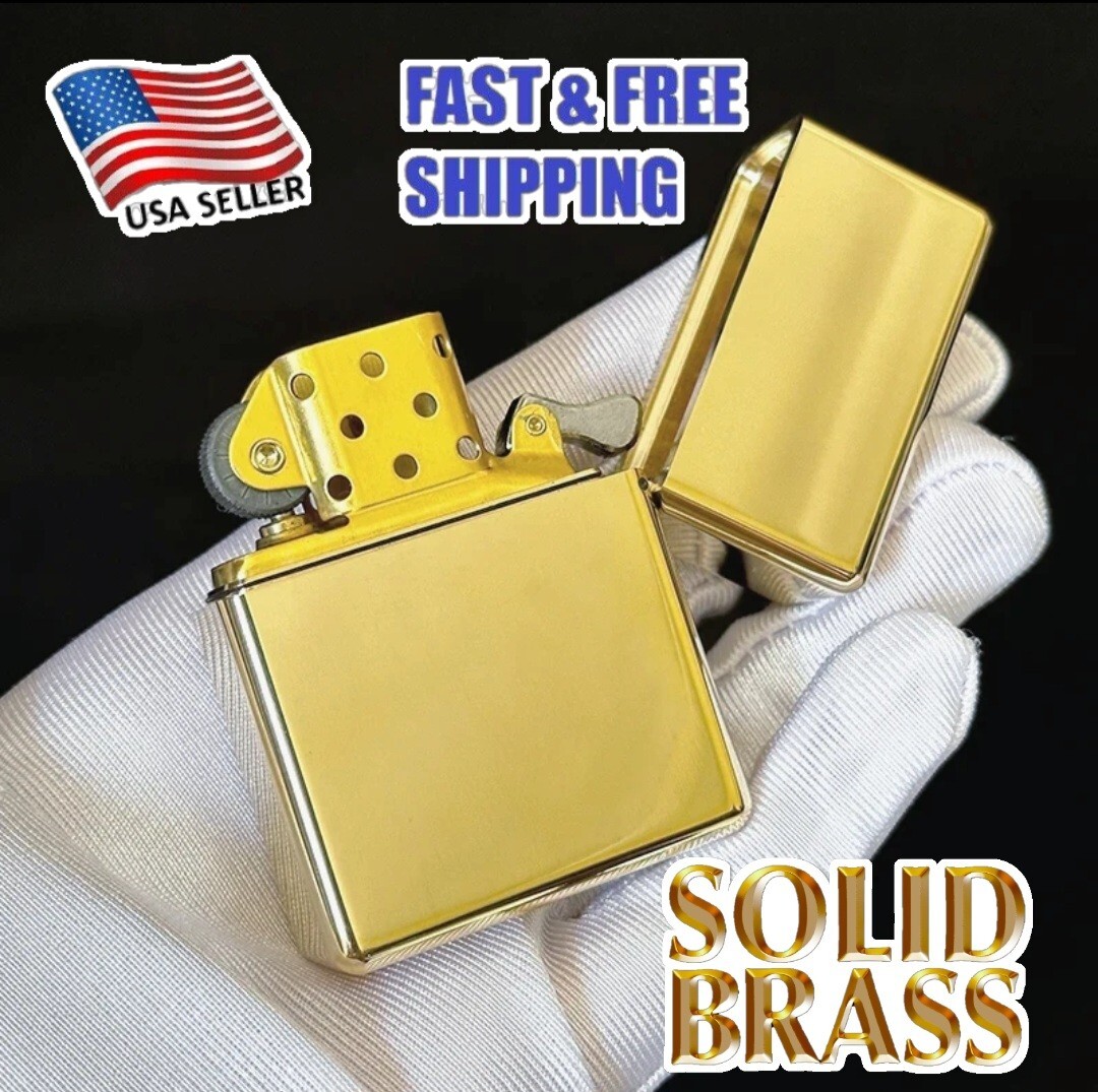 ZORRO HIGH POLISH BRASS LIGHTER 912S - 210 GRAMS - HEAVY-DUTY HINGE - USA SELLER