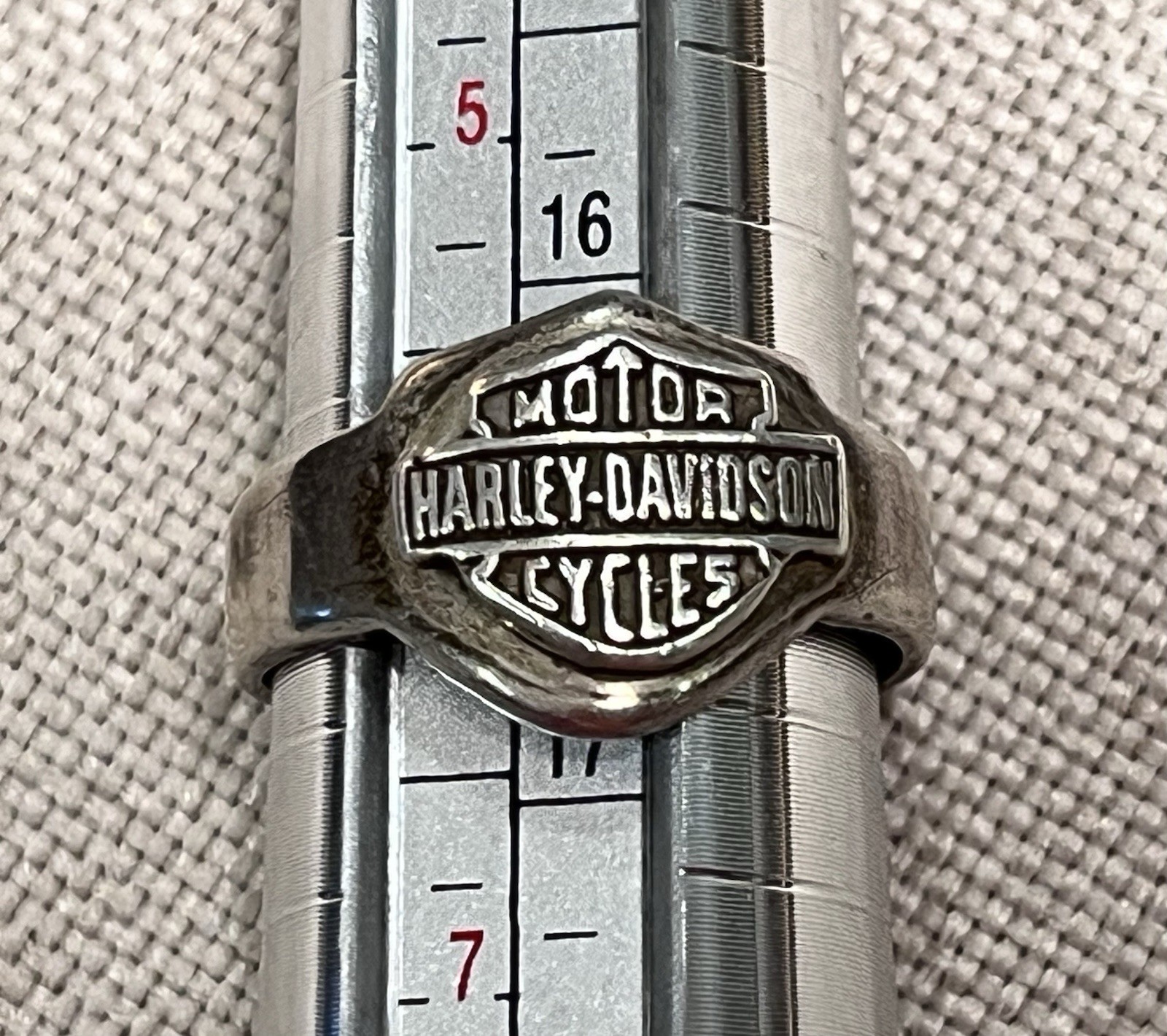 Vintage Sterling Silver 925 Harley Davidson Motorcycle Ring Split Resized 6 READ