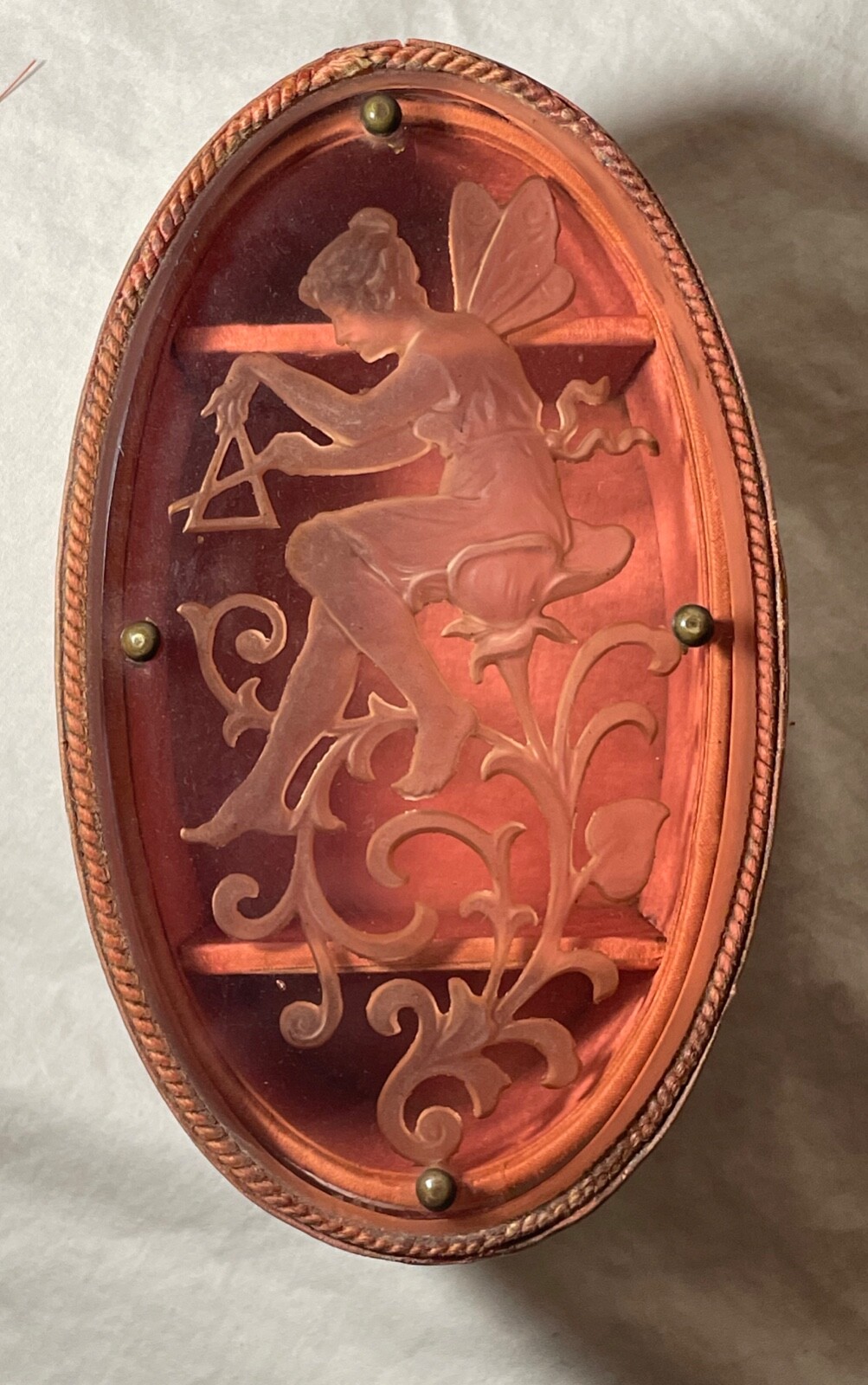 antique Heinrich Hoffmann intaglio Art Deco glass vanity casket jewelry box