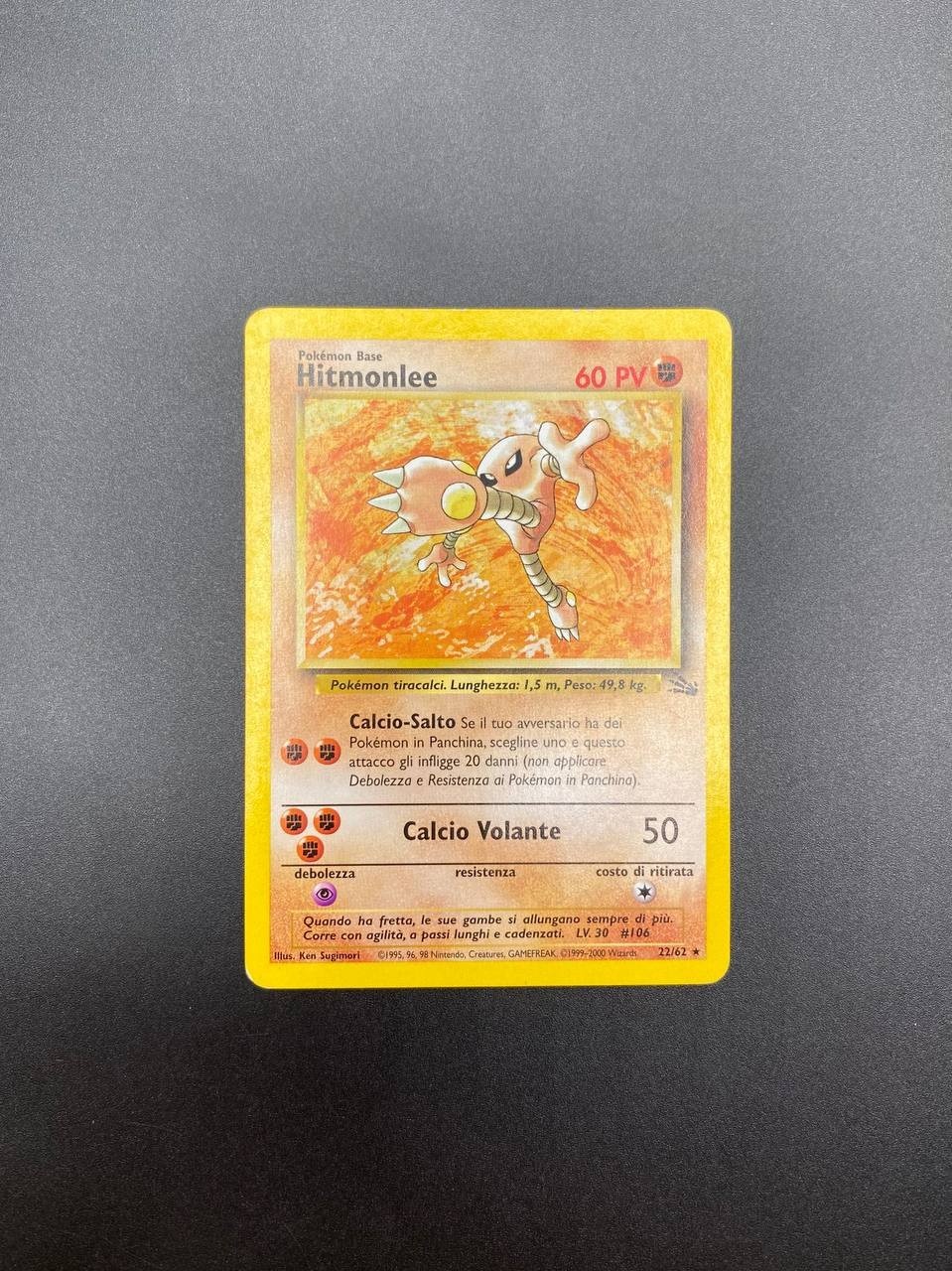 Pokemon Card Hitmonlee 22/62 Italian Fossil FO Set Vintage Good no holo