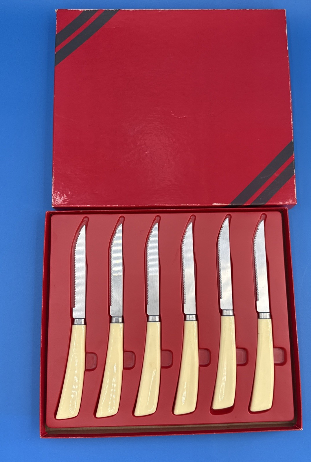 Vintage Boxed Vintage 1960s SET of 6 Stainless Steel Steak Knife Set