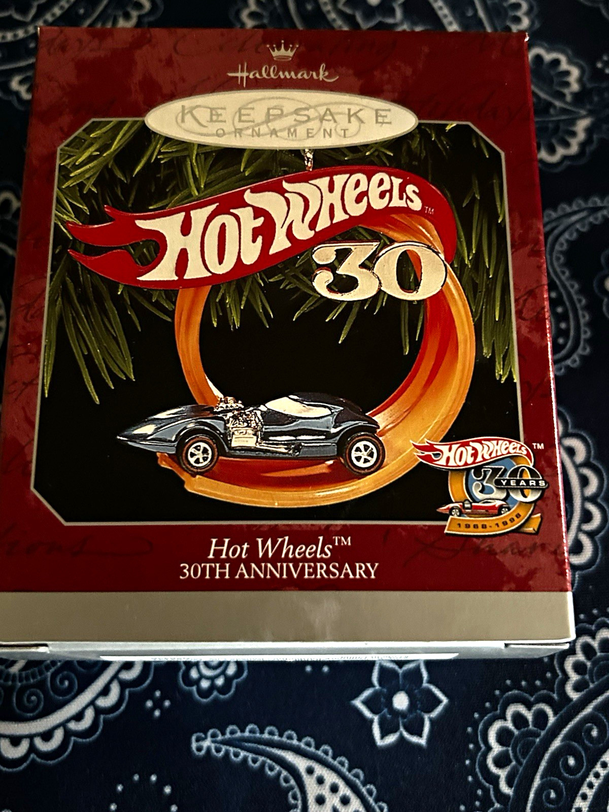 Hallmark Keepsake Vintage Hot Wheels 30th Anniversary Christmas Ornament 1998 Hallmark Keepsake Vintage Hot Wheels 30th Anniversary Christmas Ornament 1998