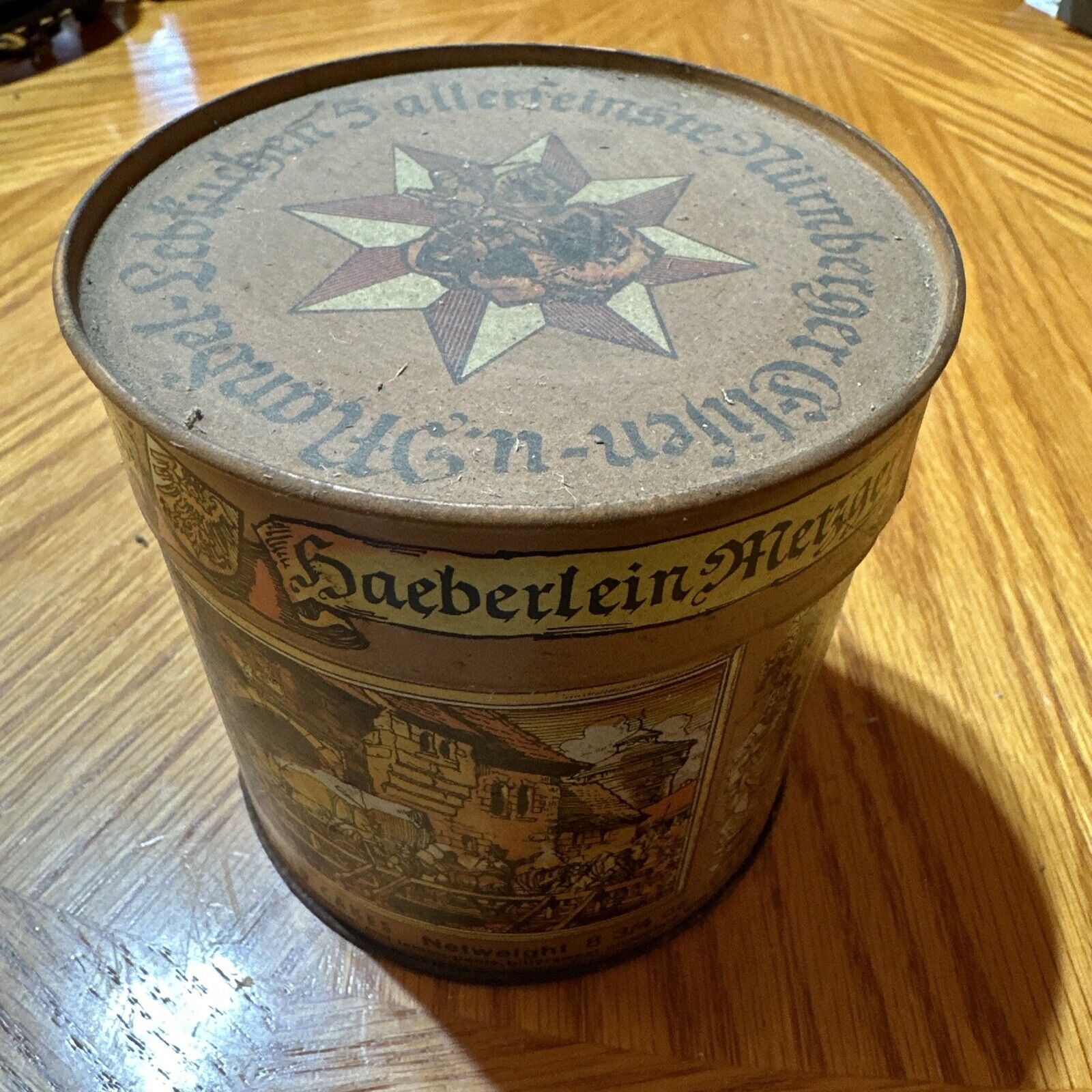Vintage Haeberlein Metzger Spiced Cakes Empty Tin Collectible