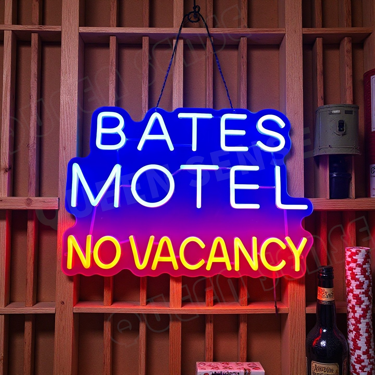 Bates Motel No Vacancy LED Neon Sign With Dimmer USB Powered Adjustable Light