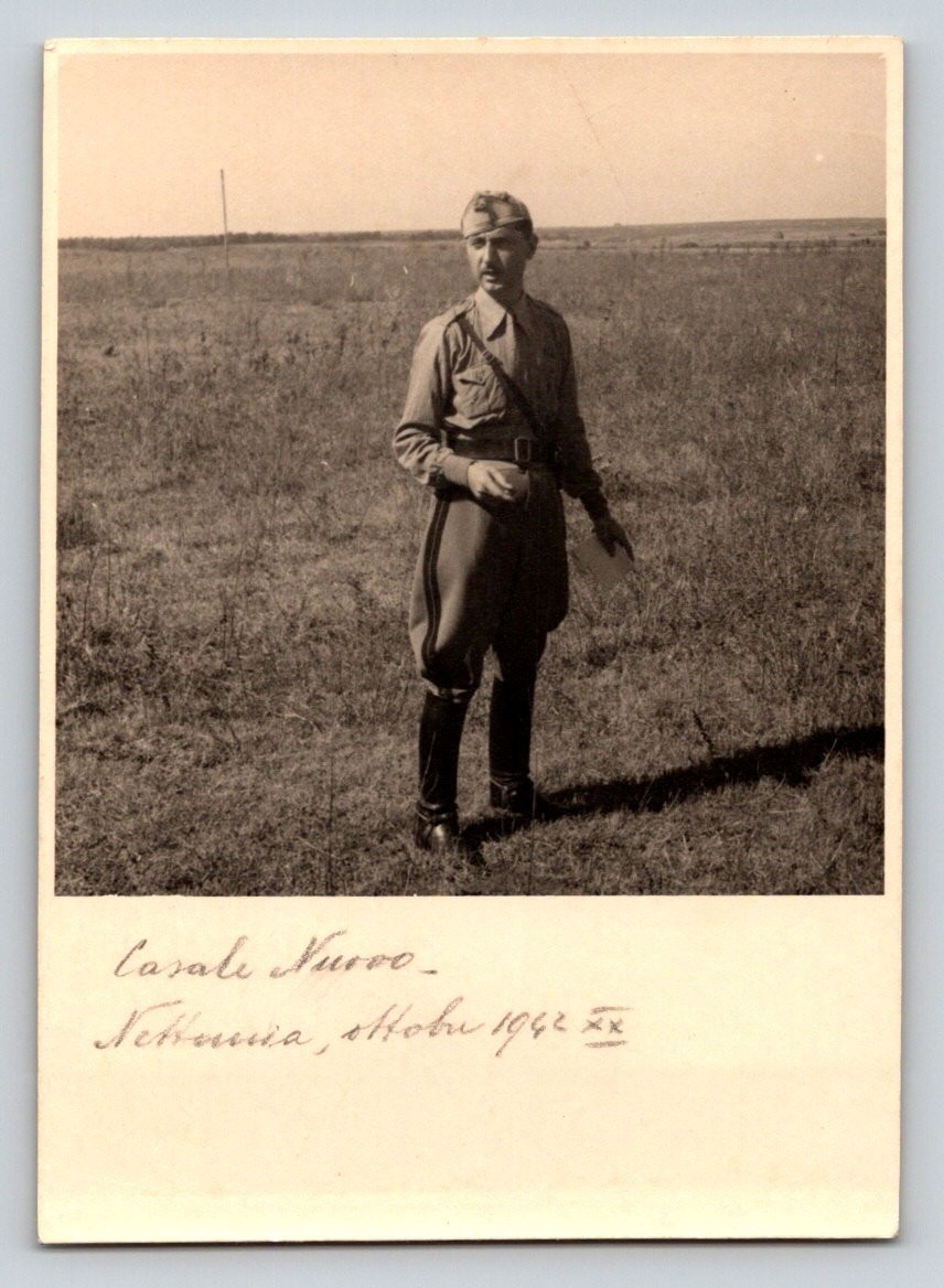 Vintage WWII Photo 1942 Italian Soldier Nebbiuno Casale Nuova Military Uniform