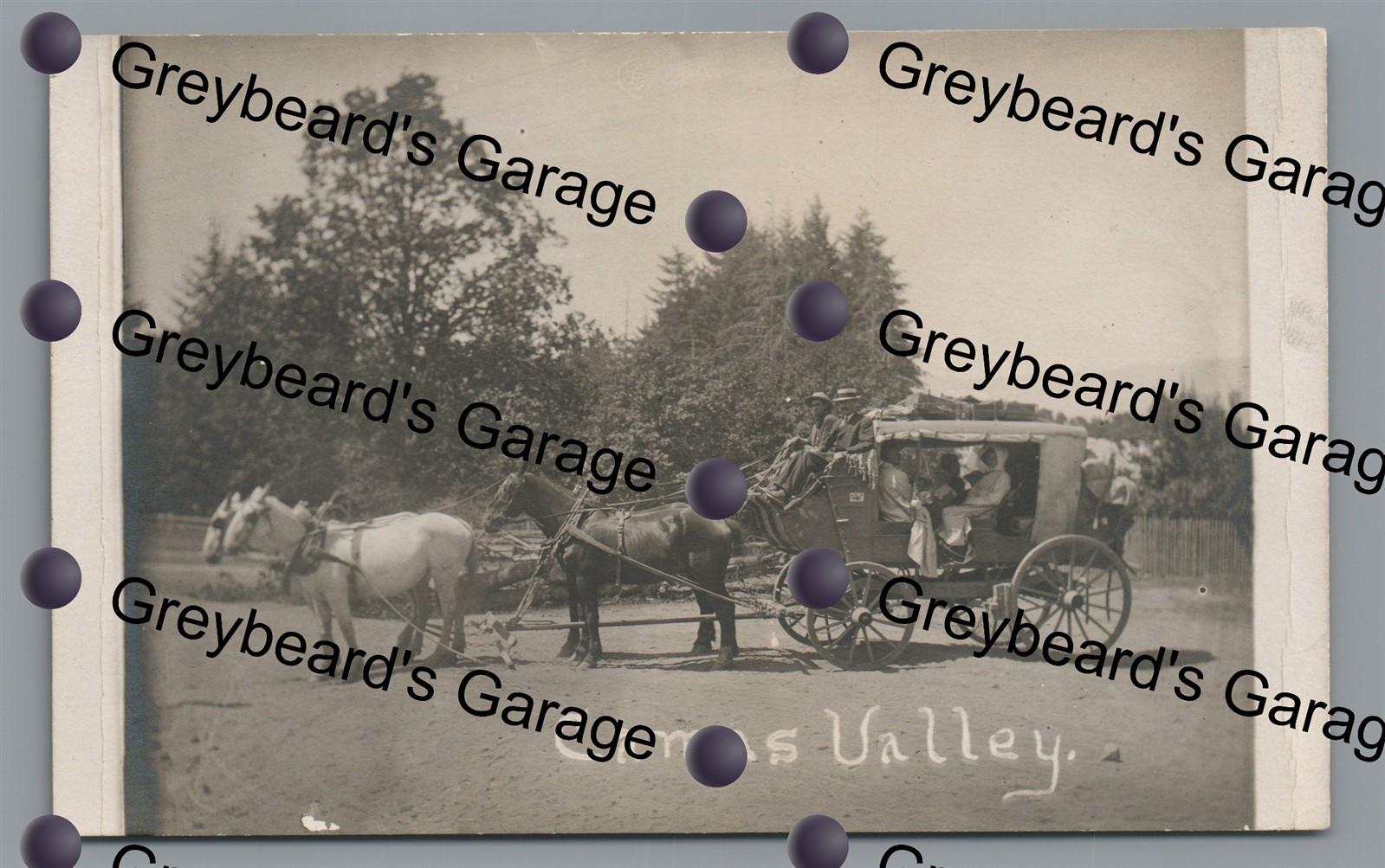 RPPC Stagecoach Stage Coach CAMAS VALLEY OR Oregon Vintage Real Photo Postcard